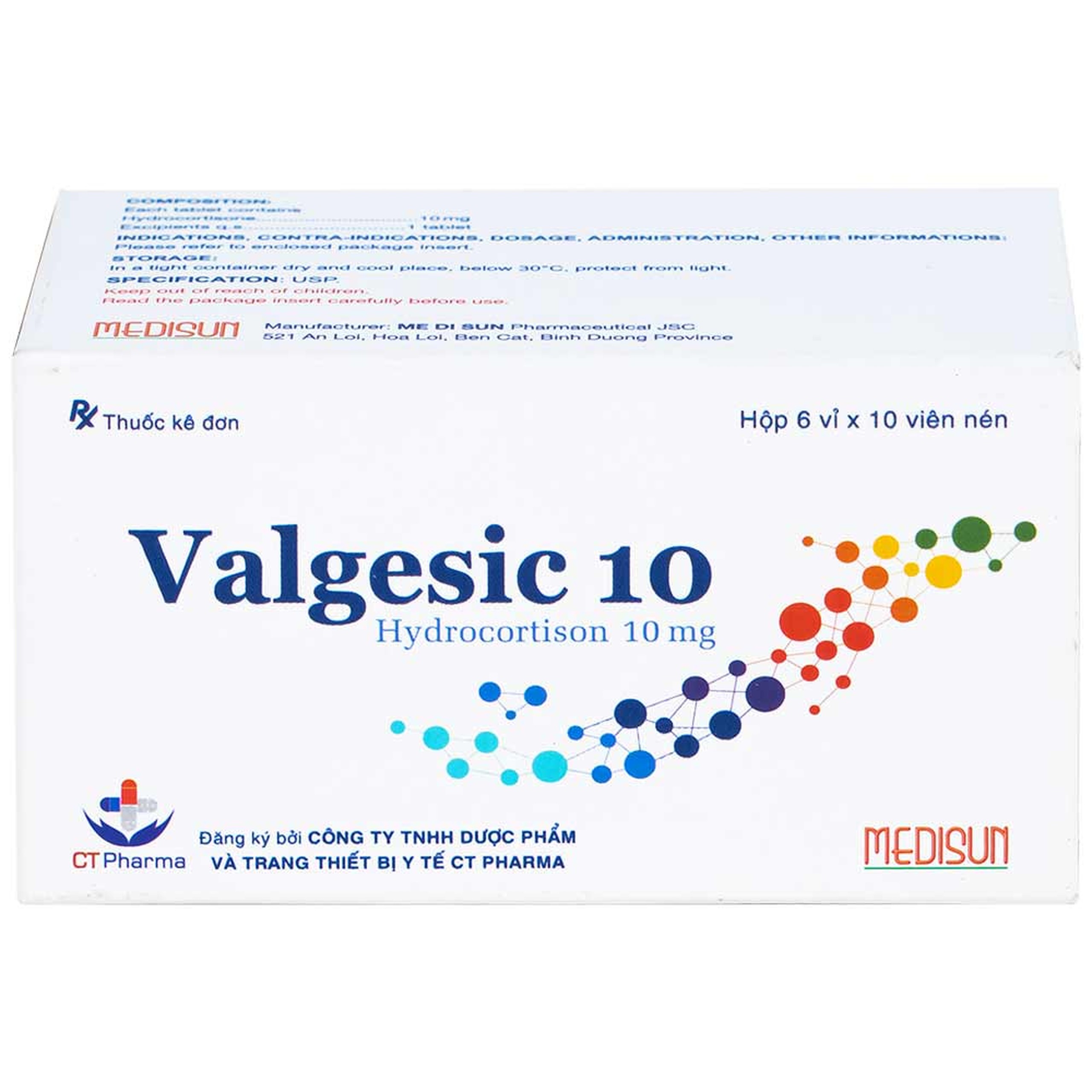 Thuốc Valgesic 10 CT Pharma liệu pháp thay thế tăng sản lượng thận ở trẻ (6 vỉ x 10 viên)