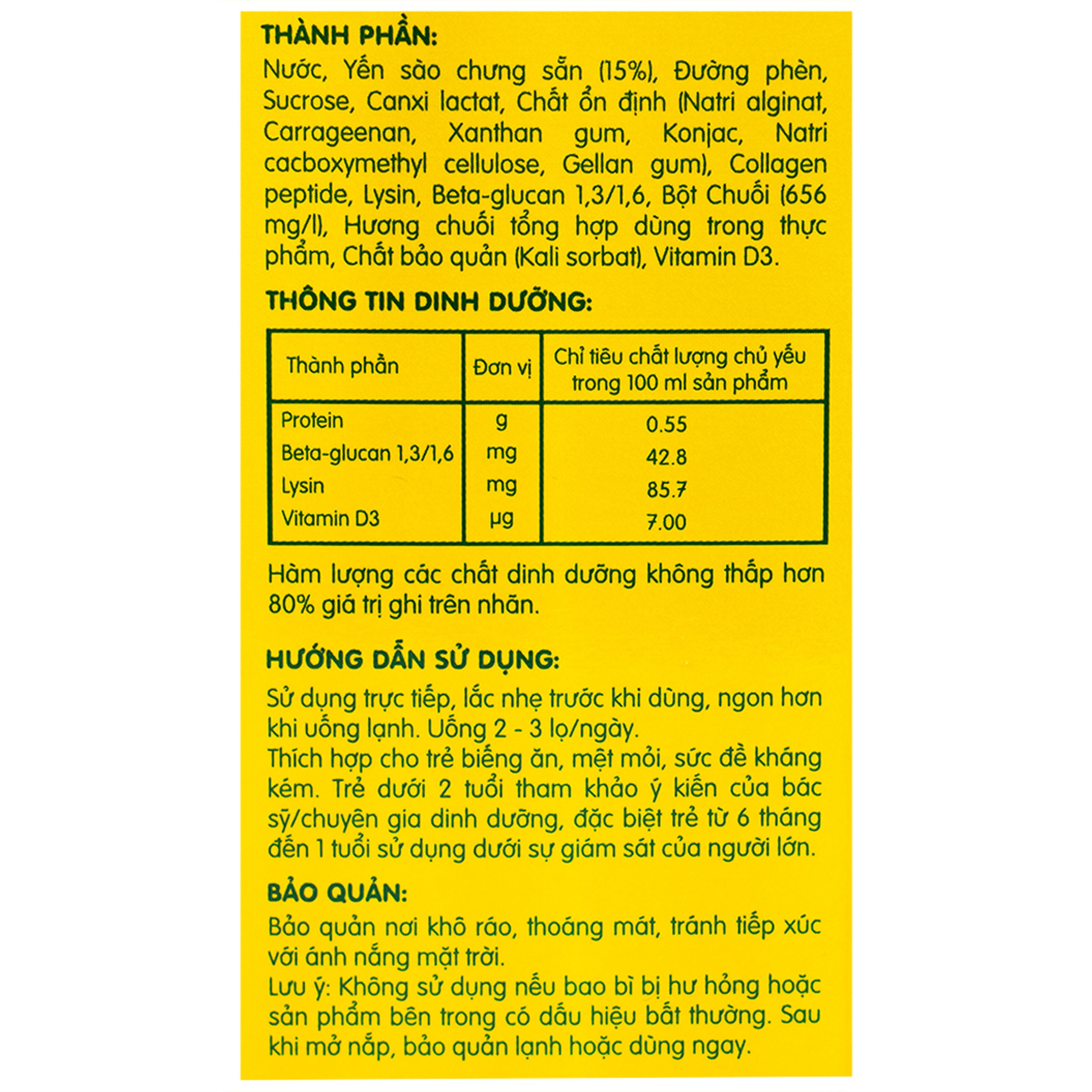 Nước Yến Sào Cao Cấp Cho Trẻ Em Nunest Kid Vị Chuối (6 hũ x 70ml)