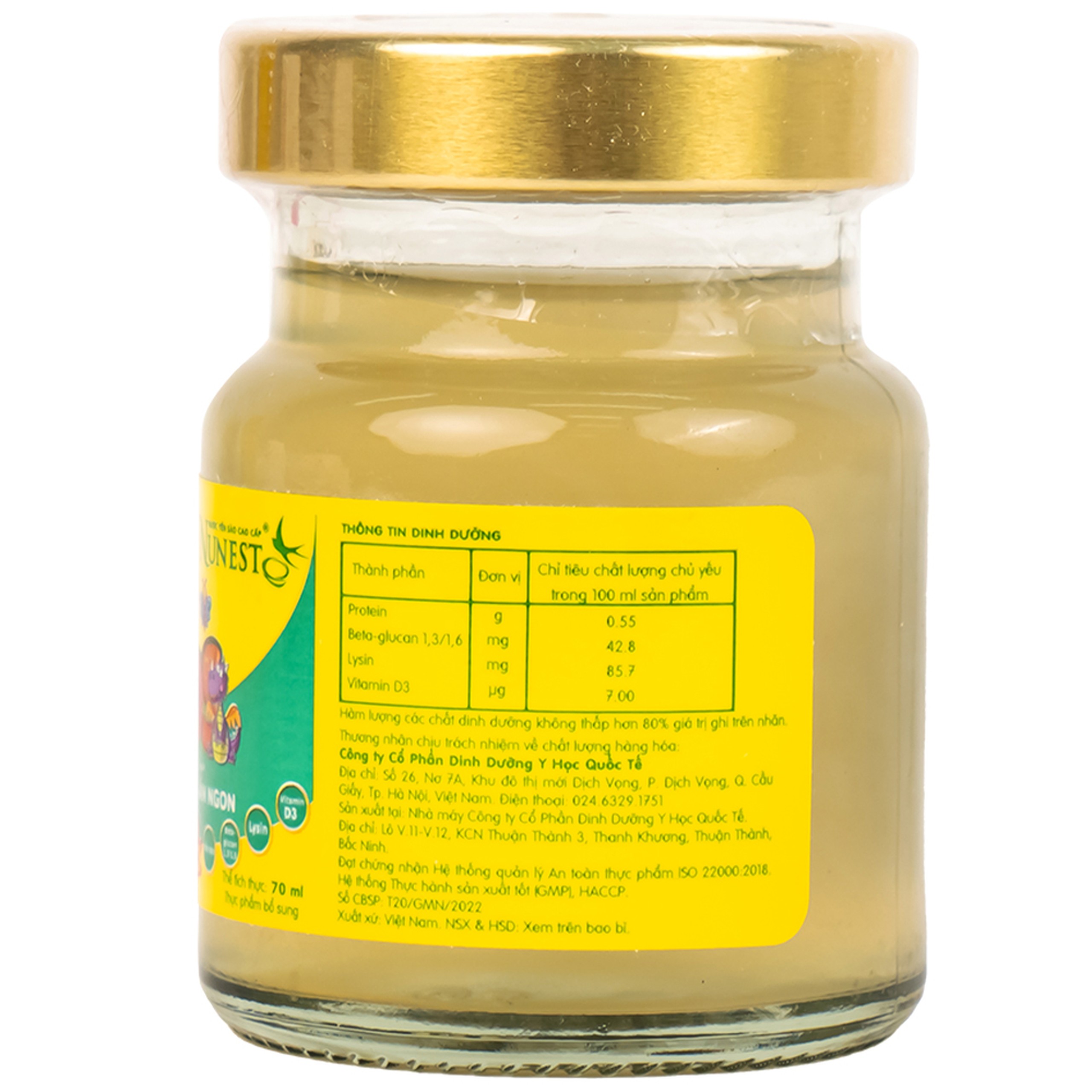 Nước Yến Sào Cao Cấp Cho Trẻ Em Nunest Kid Vị Chuối (6 hũ x 70ml)