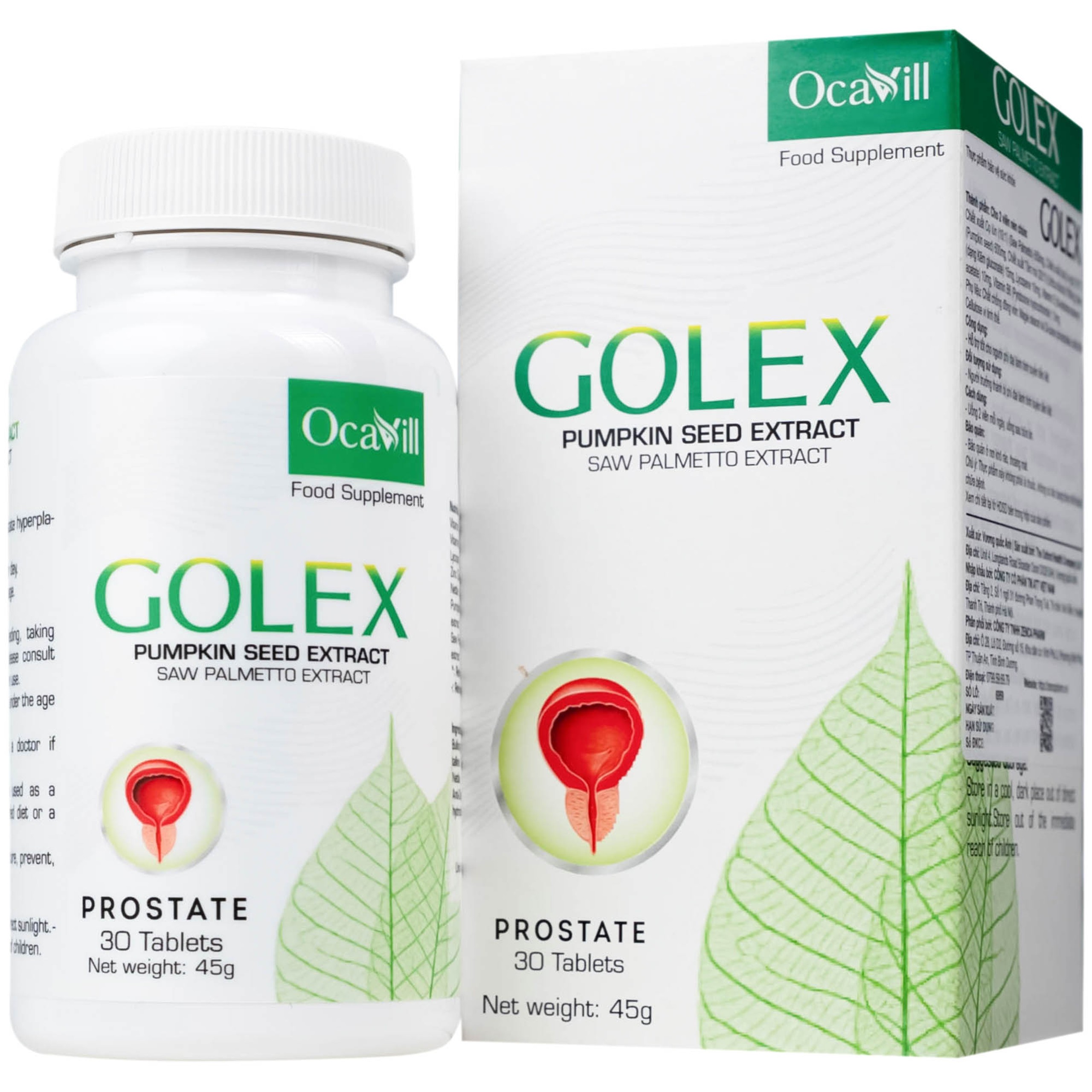 Viên uống Golex Ocavill hỗ trợ chống lại sự phình to của tuyến tiền liệt, cải thiện các rối loạn tiểu tiện (30 viên)