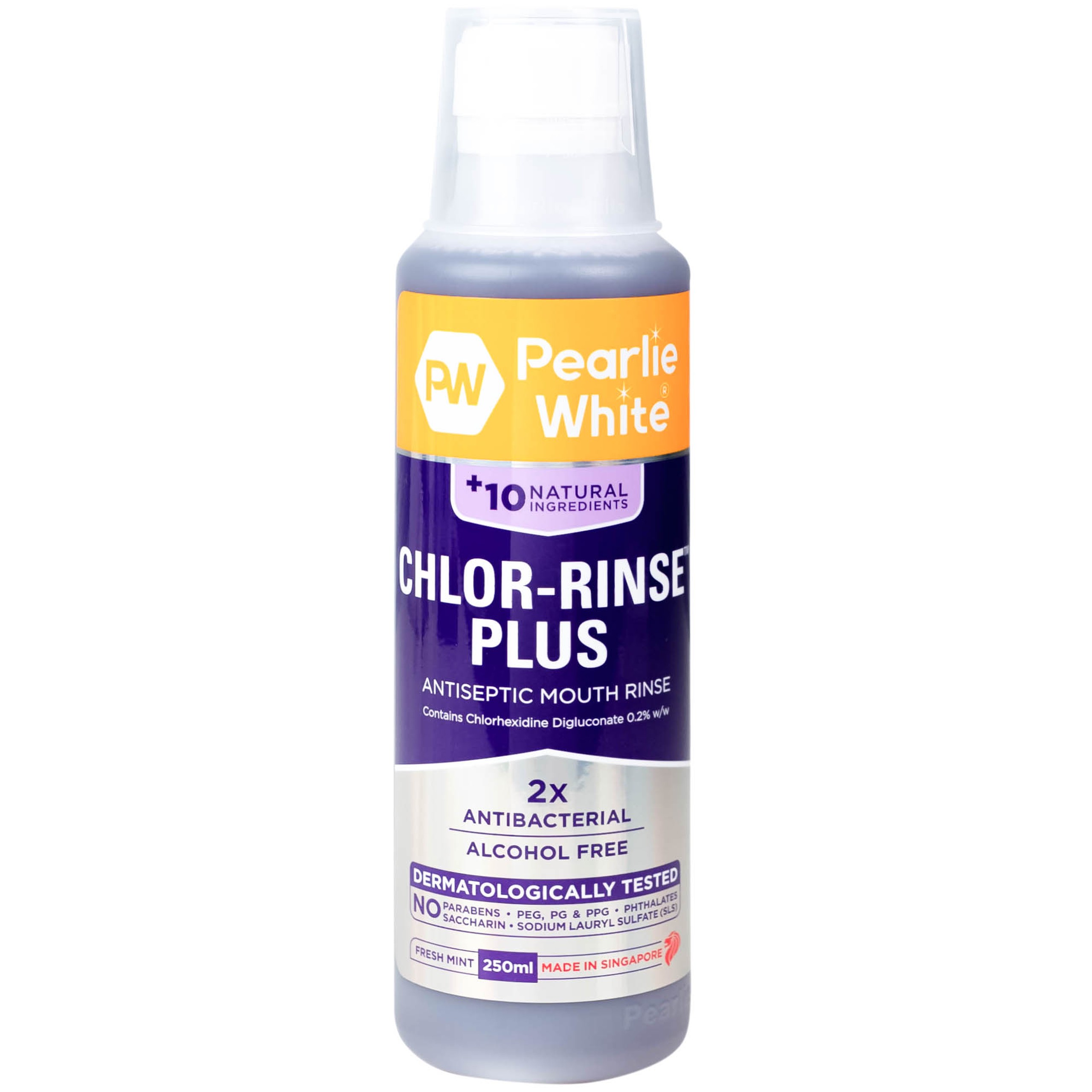 Nước Súc Miệng Pearlie White Chlor-Rinse Plus (250ml)