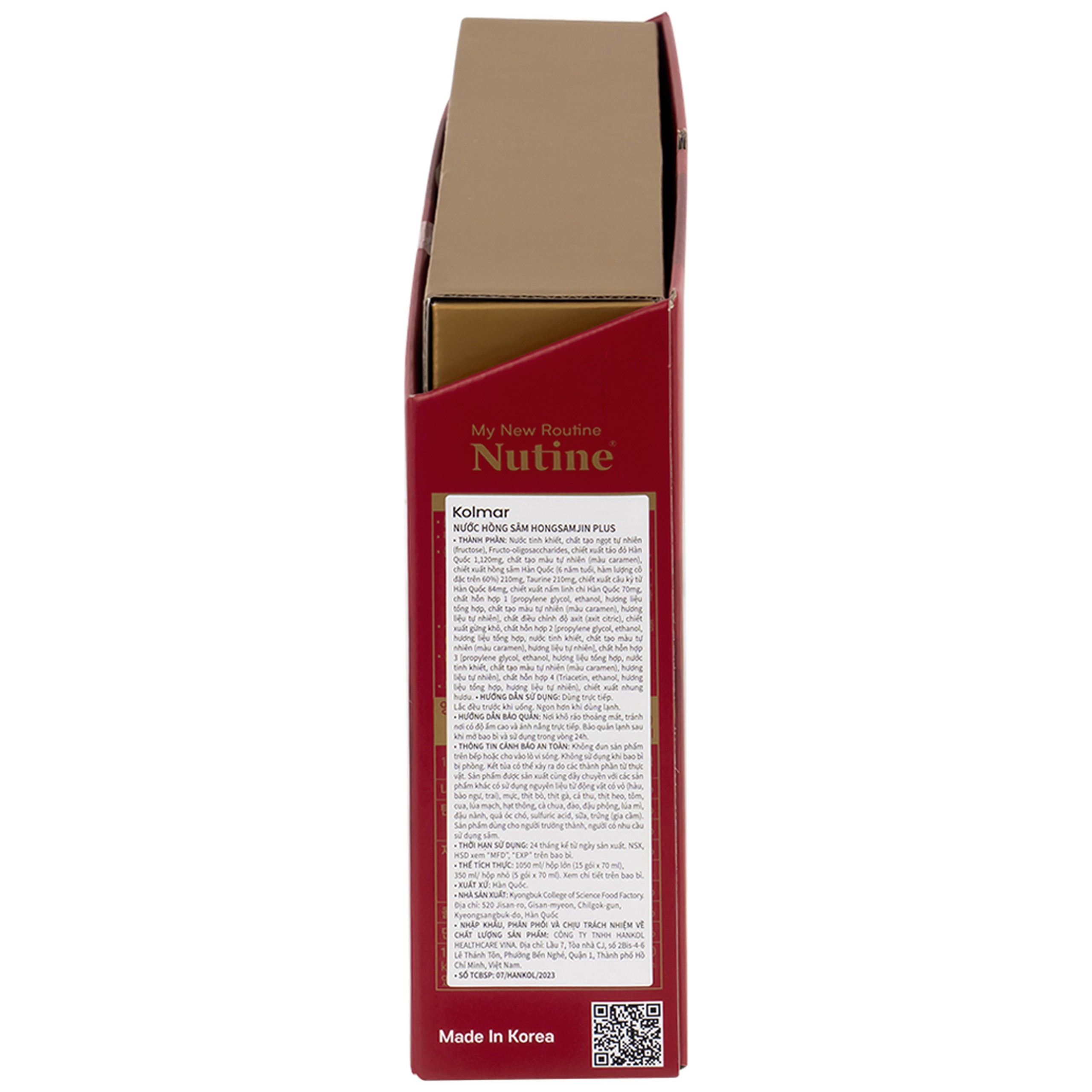 Nước Hồng Sâm Hongsamjin Plus (15 gói x 70ml)