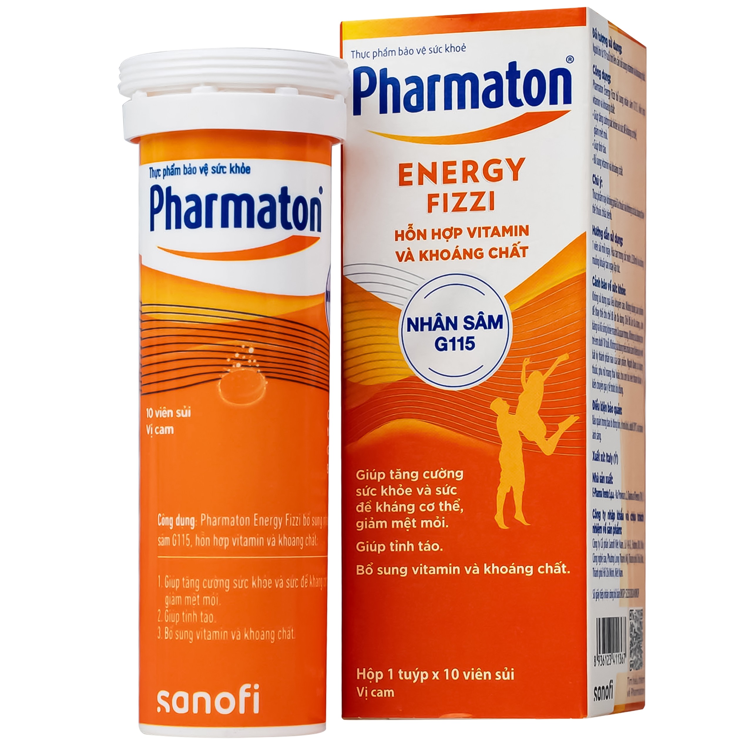 Thực phẩm bảo vệ sức khỏe Pharmaton Energy Fizzi Sanofi giúp tăng cường sức khỏe, sức đề kháng và giảm mệt mỏi (10 viên)