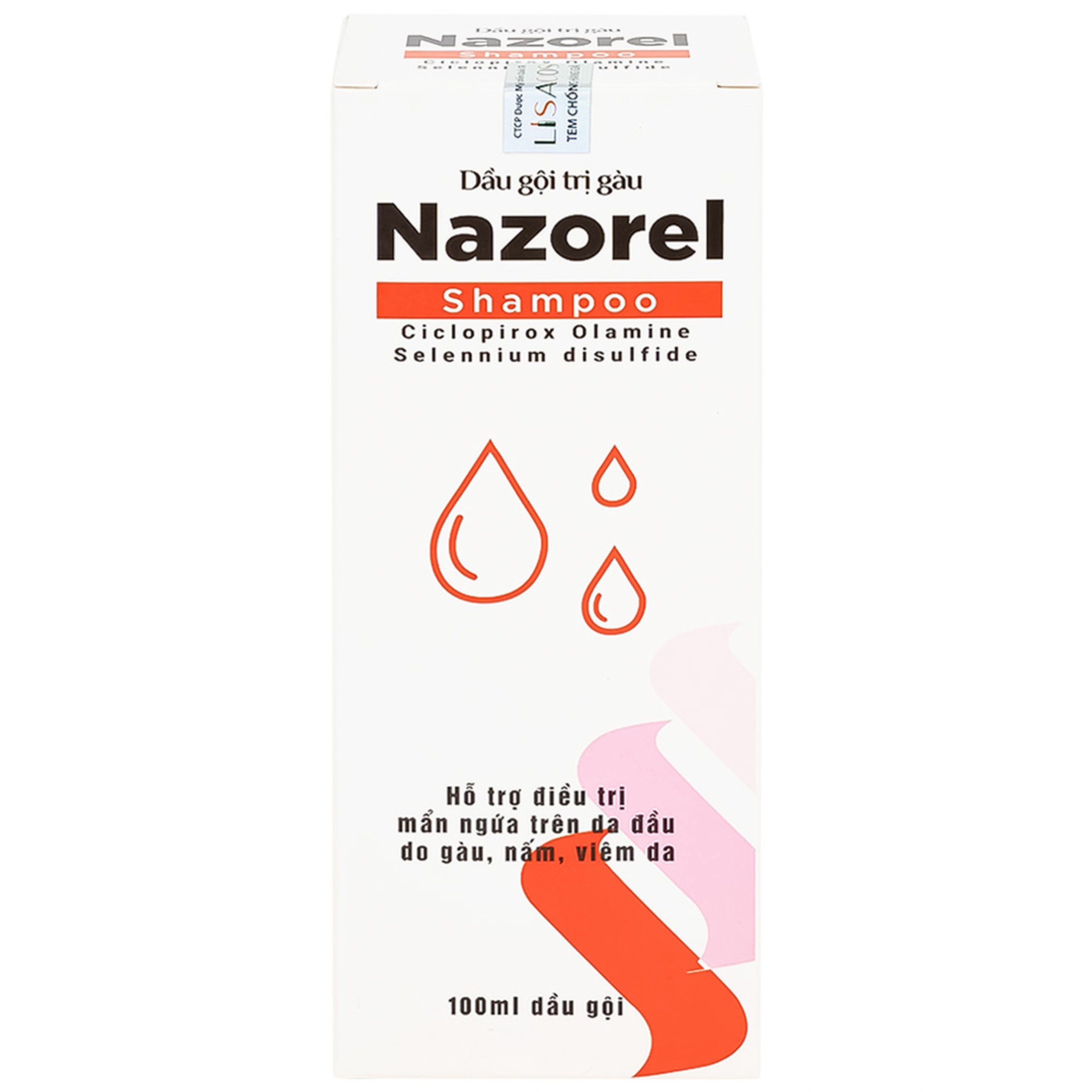 Dầu gội sạch gàu, giảm ngứa Nazorel shampoo 100ml