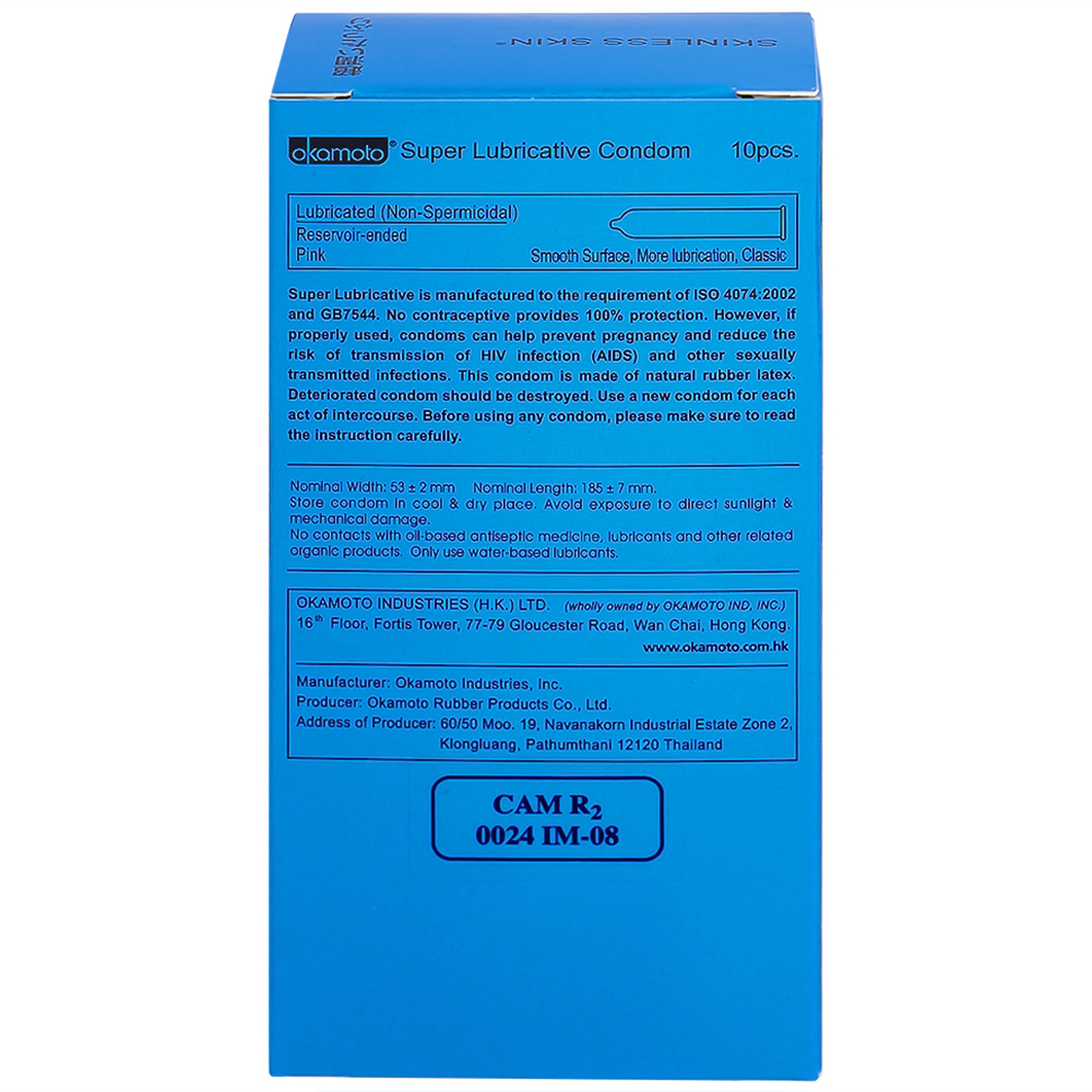 Bao cao su Okamoto Skinless skin super lubricative siêu mỏng, dẻo dai và mềm mại (10 cái)