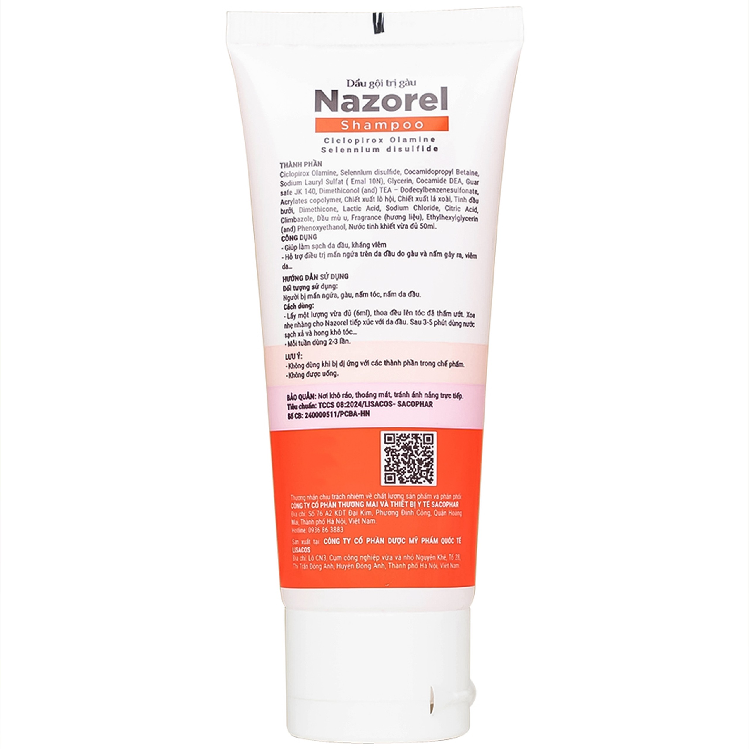 Dầu gội sạch gàu, giảm ngứa Nazorel shampoo 50ml