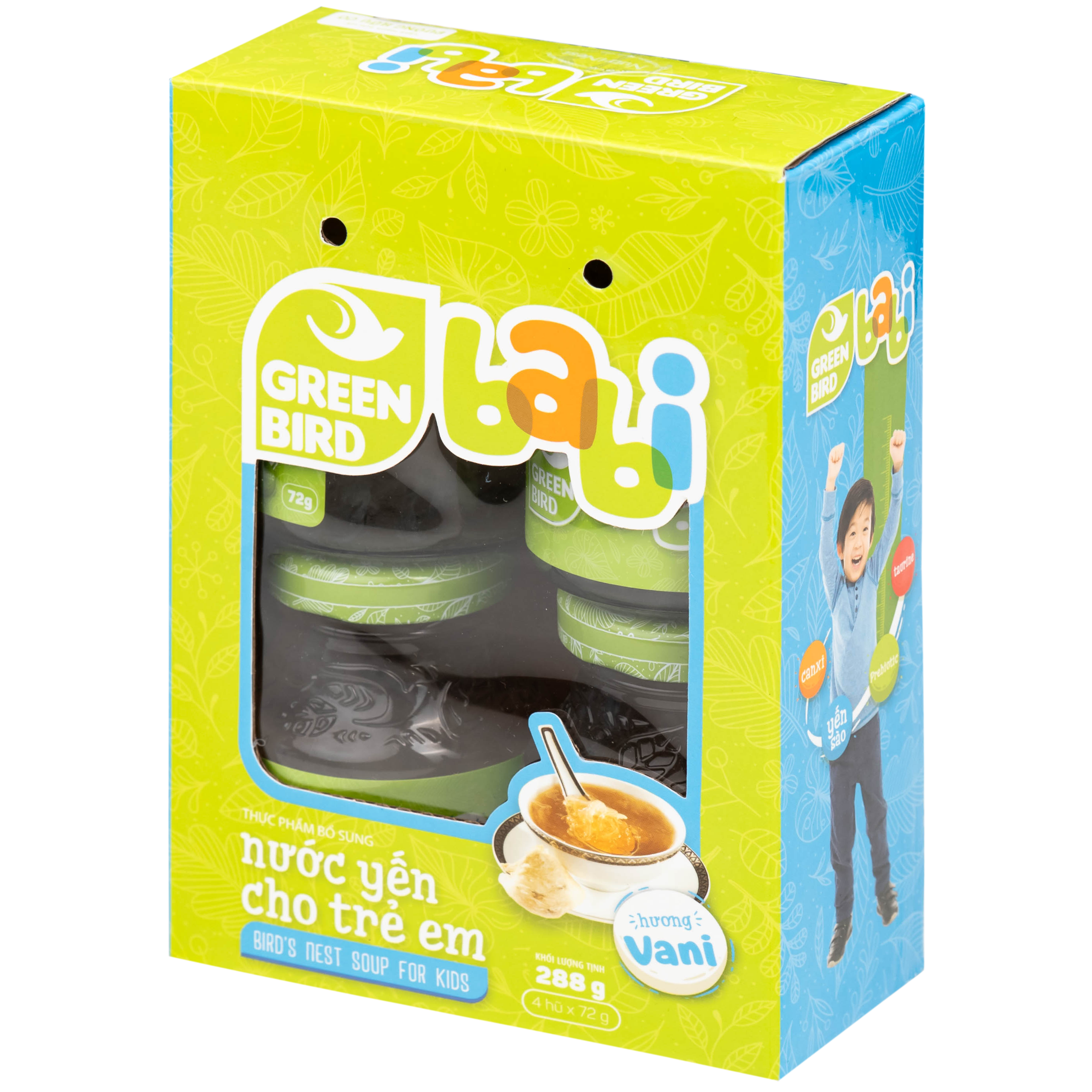 Nước Yến Sào Cho Trẻ Em Hương Vani Greenbabi (4 hũ x 72g)