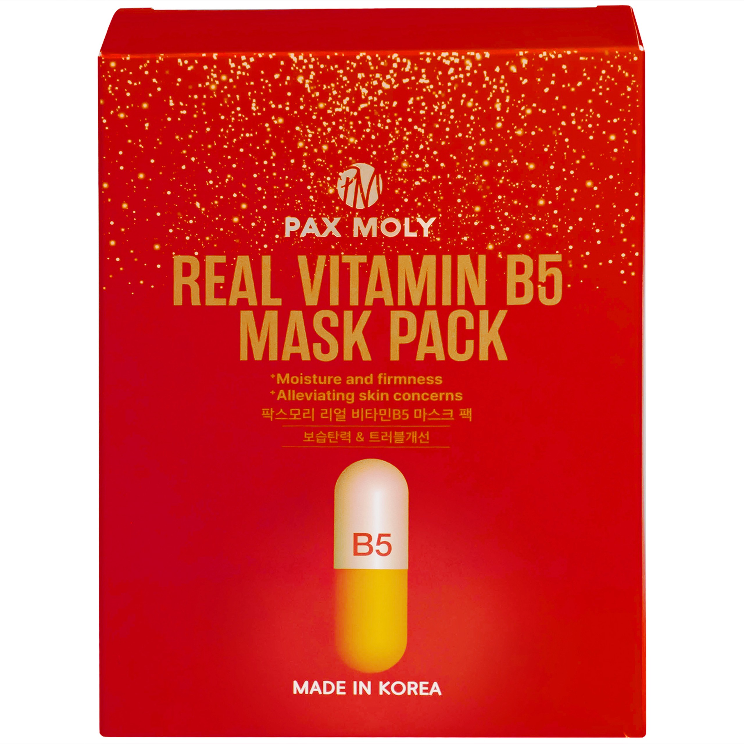 Mặt nạ dưỡng ẩm Pax Moly Real Vitamin B5 Mask Pack 10 miếng (red)