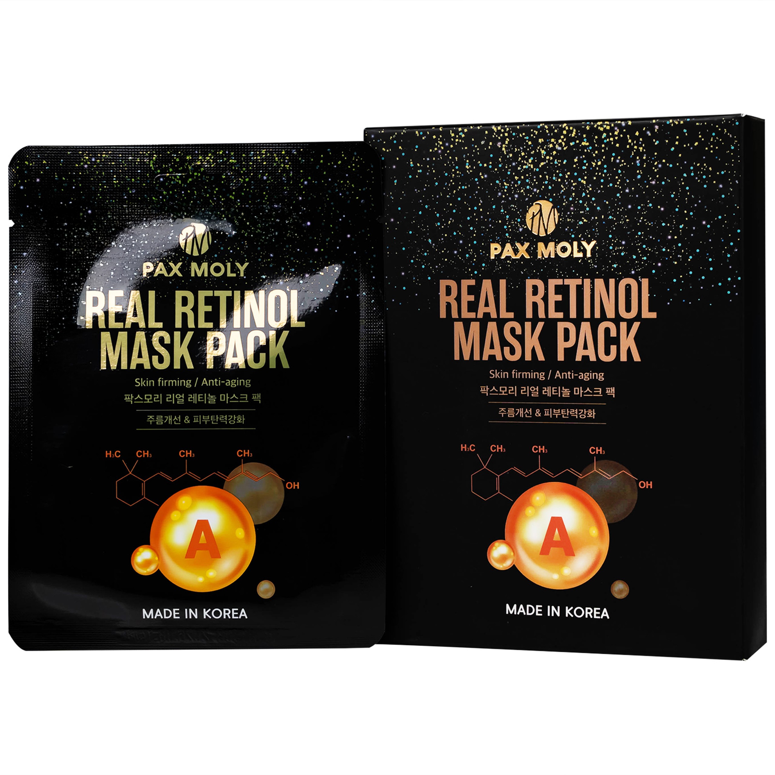 Mặt nạ giấy Pax Moly Real Retinol dưỡng ẩm, mềm mịn, săn chắc da (10 miếng)