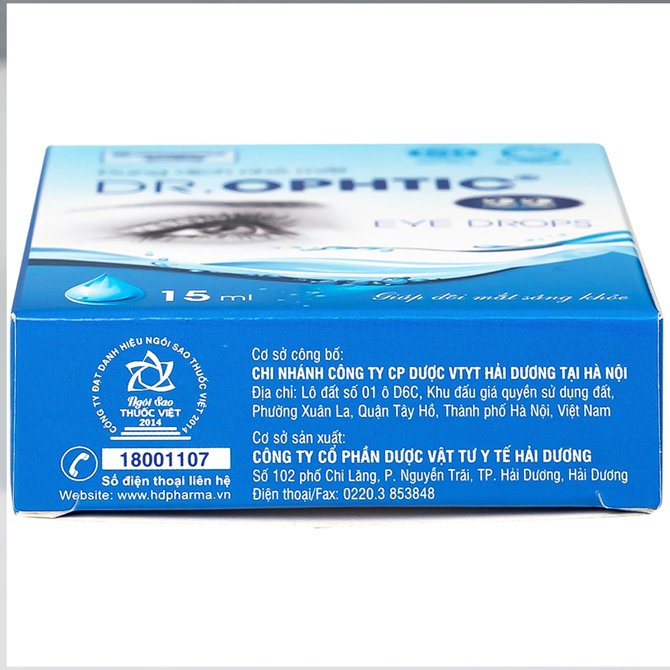 Nhỏ mắt Dr.Ophtic 22 HD Pharma 15ml giúp giảm mỏi mắt, ngứa mắt, khô rát mắt