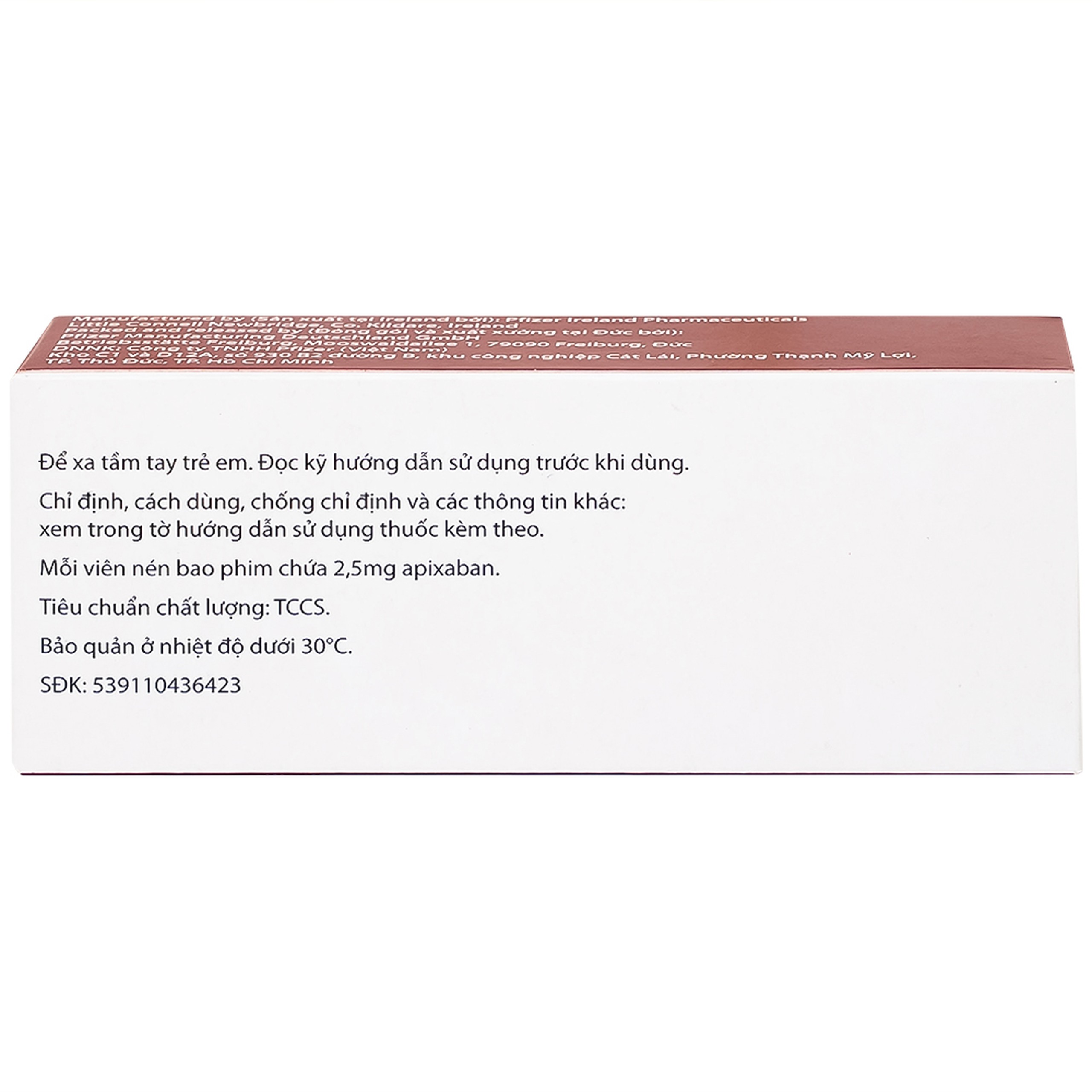 Thuốc Eliquis 2.5mg Pfizer giúp phòng ngừa biến cố thuyên tắc huyết khối tĩnh mạch (2 vỉ x 10 viên)