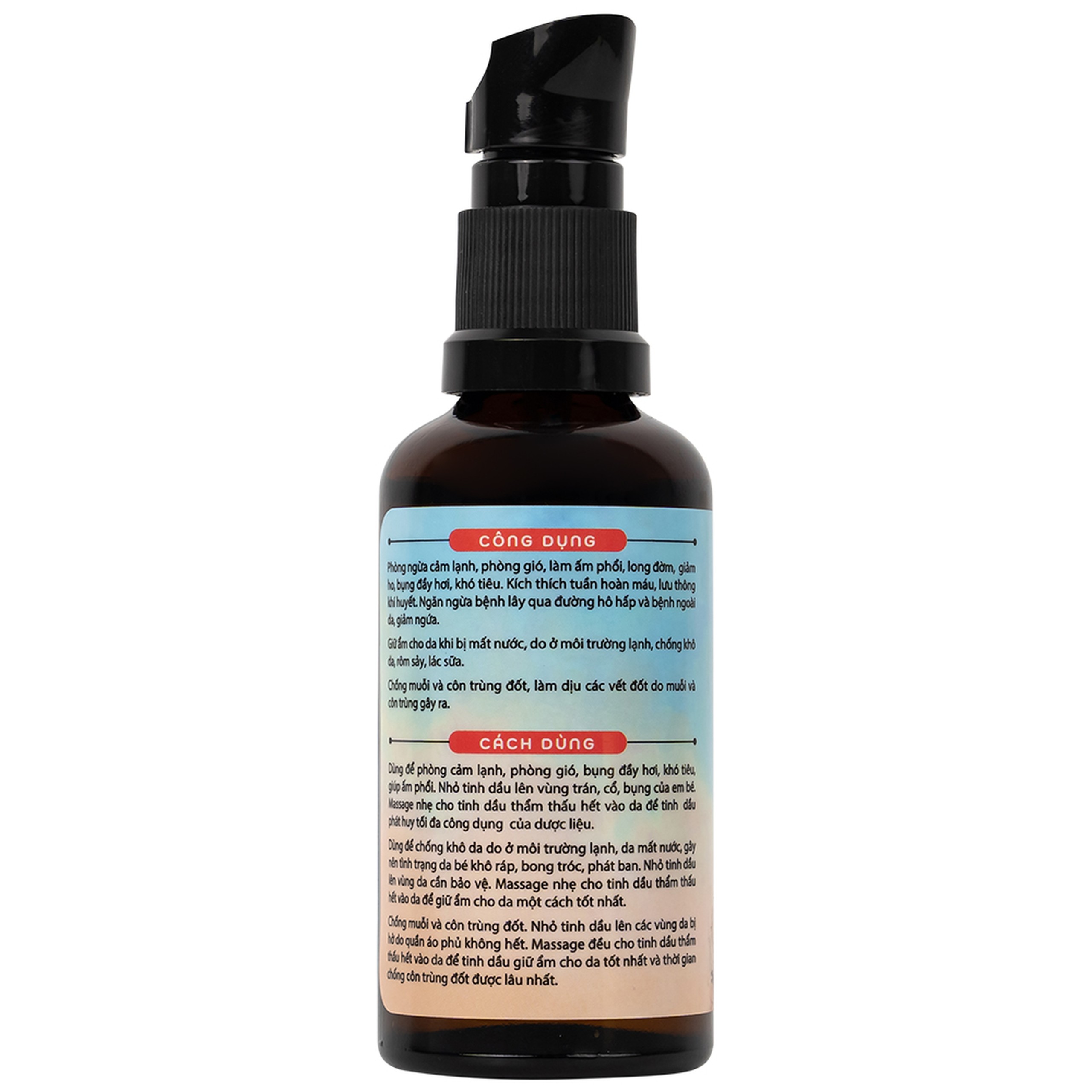 Tinh dầu cho bé sơ sinh Thảo Nguyên giúp phòng ngừa cảm lạnh, phòng gió, làm ấm phổi (50ml)