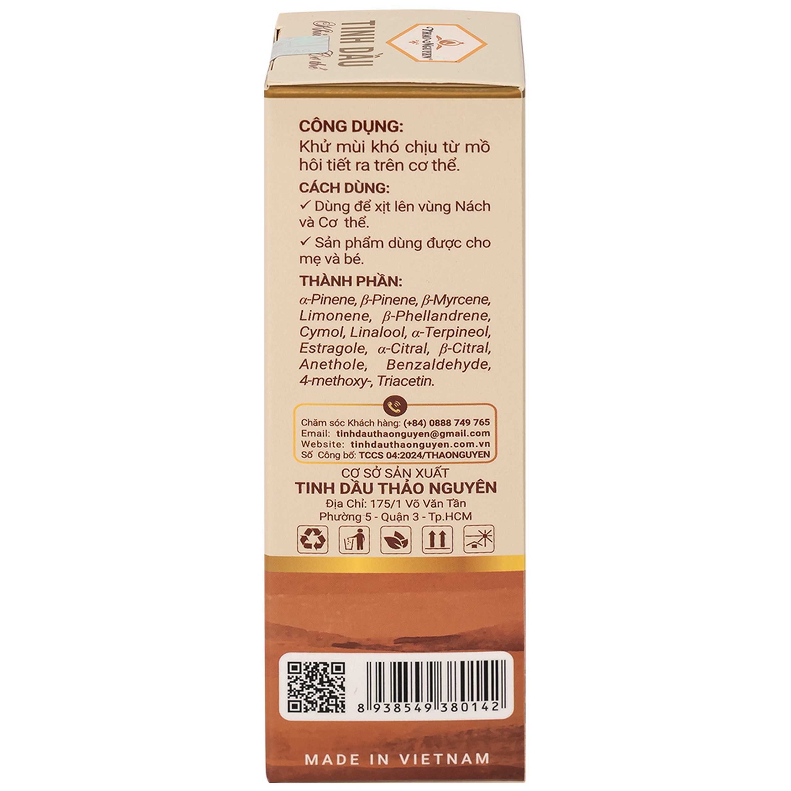 Tinh dầu khử mùi cơ thể Thảo Nguyên giúp cân bằng độ ẩm cho da (50ml)