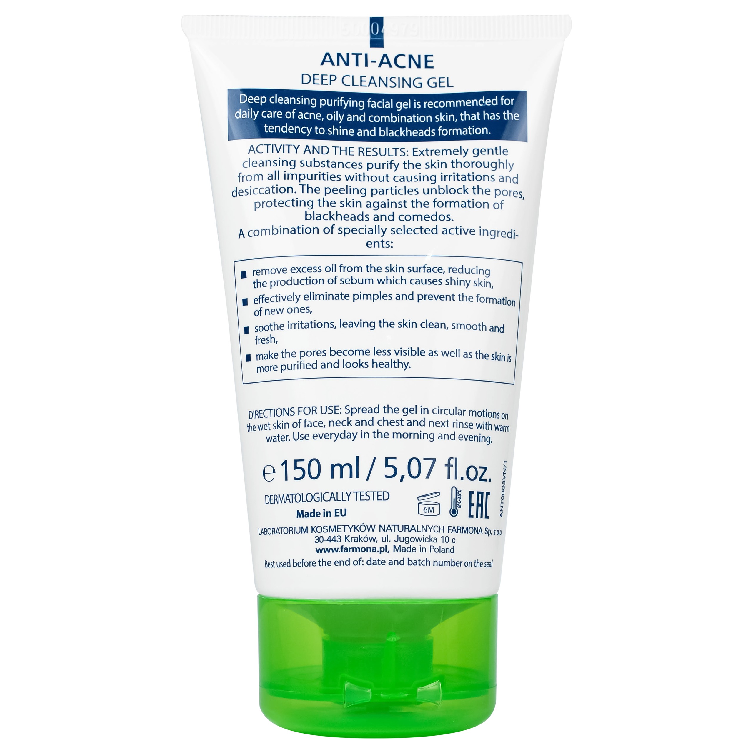 Gel rửa mặt ngừa mụn Dermacos Anti Acne Deep Cleansing150ml