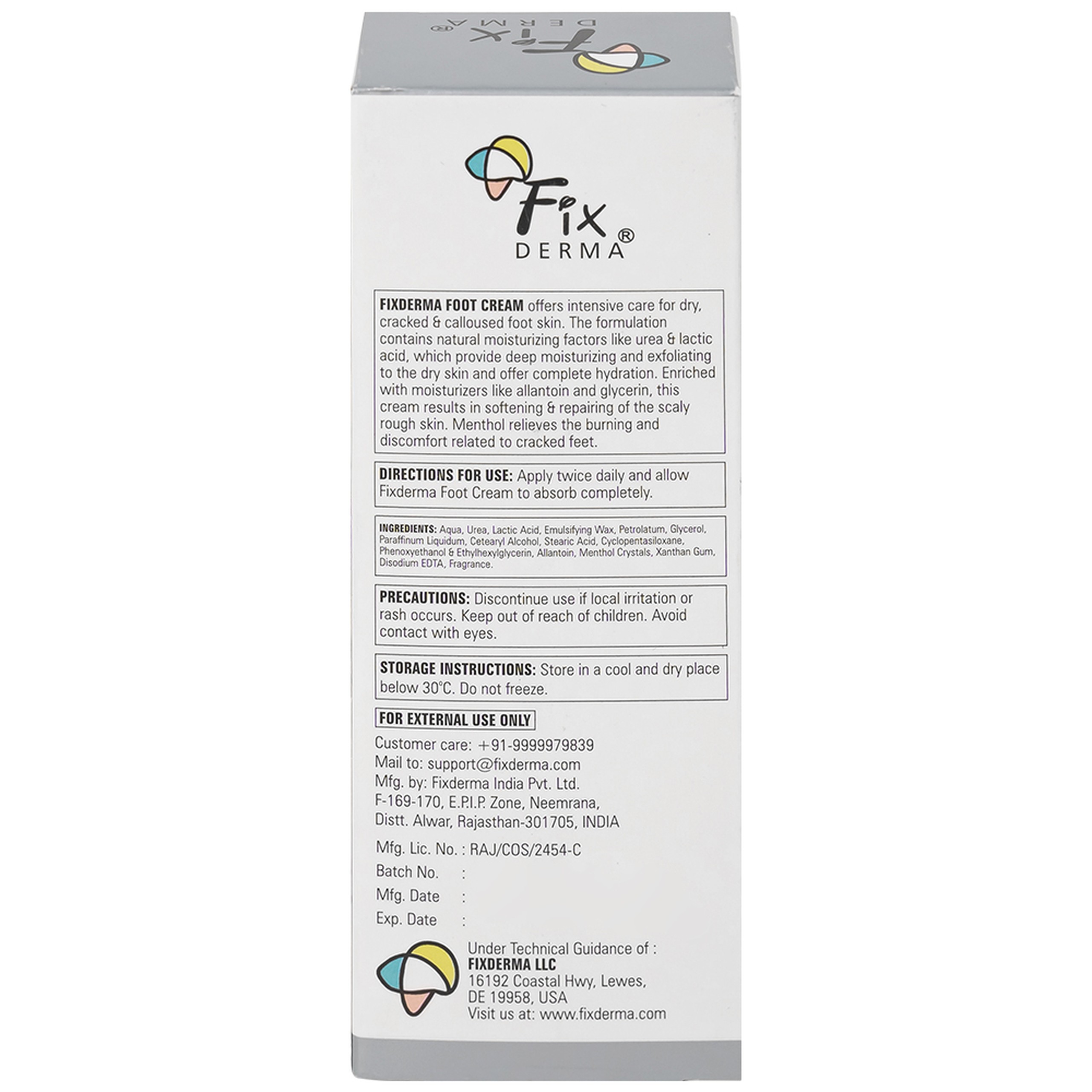 Kem bôi làm mềm gót chân Fixderma Foot Cream 60g