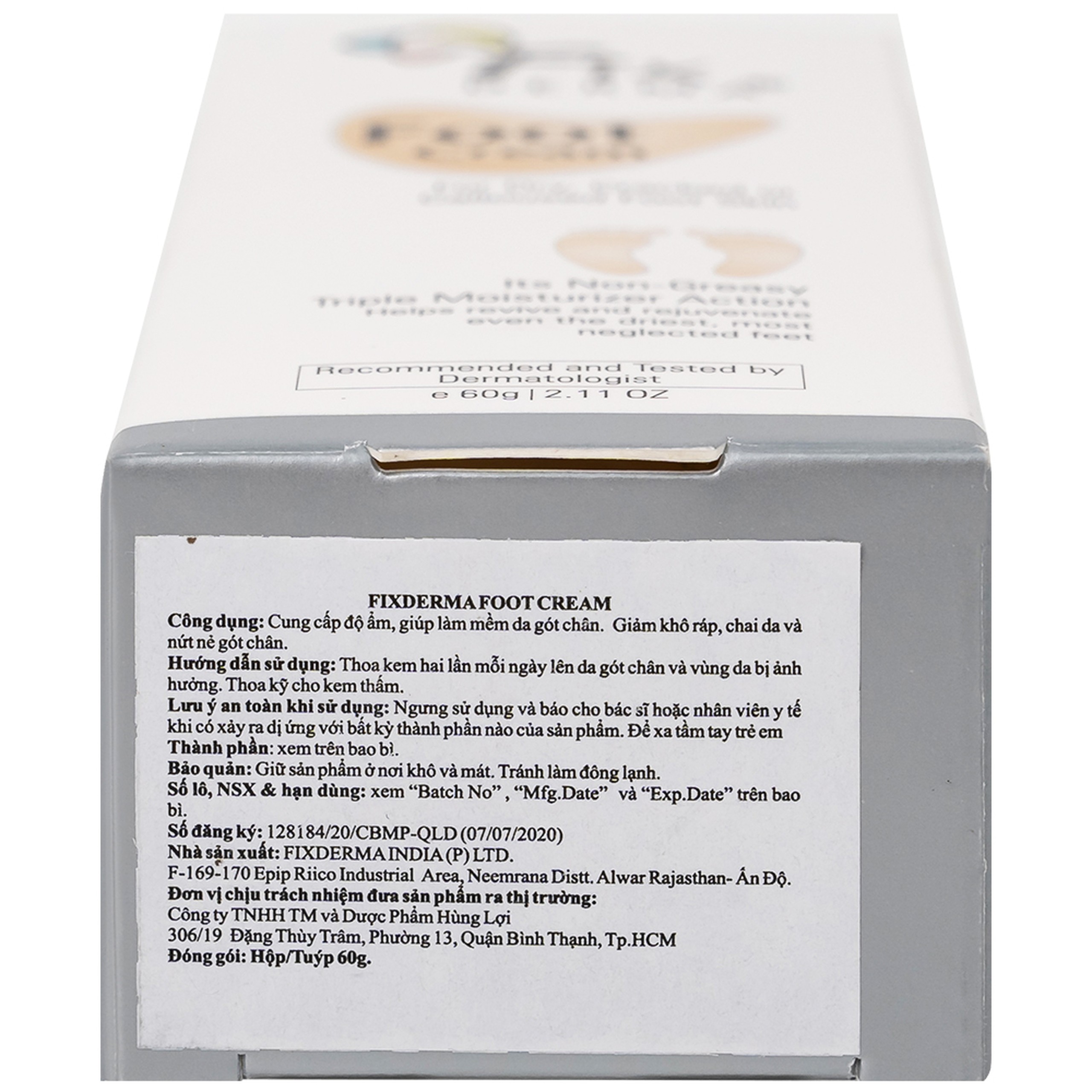Kem bôi làm mềm gót chân Fixderma Foot Cream 60g
