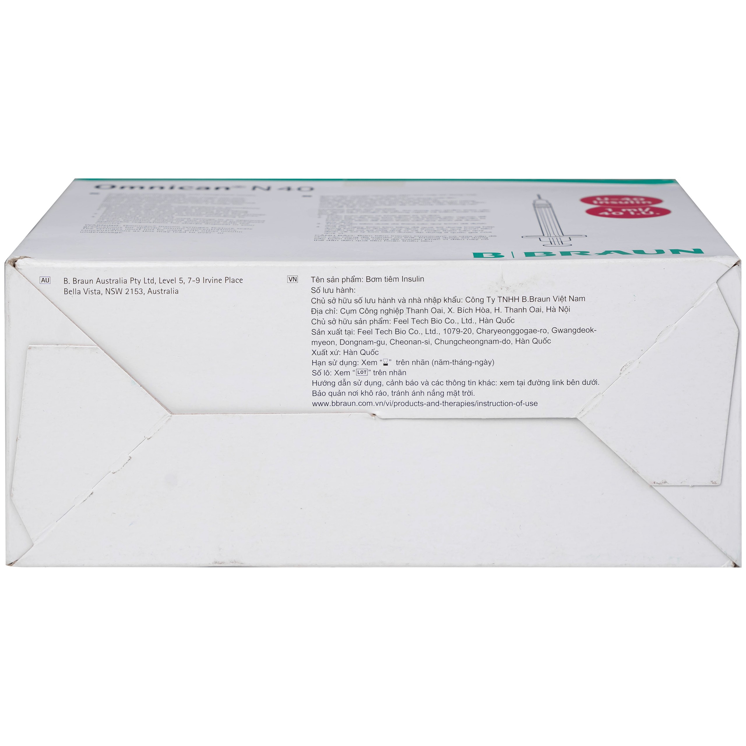 Bơm tiêm tiểu đường Omnican N40 B.Braun (100 cái)