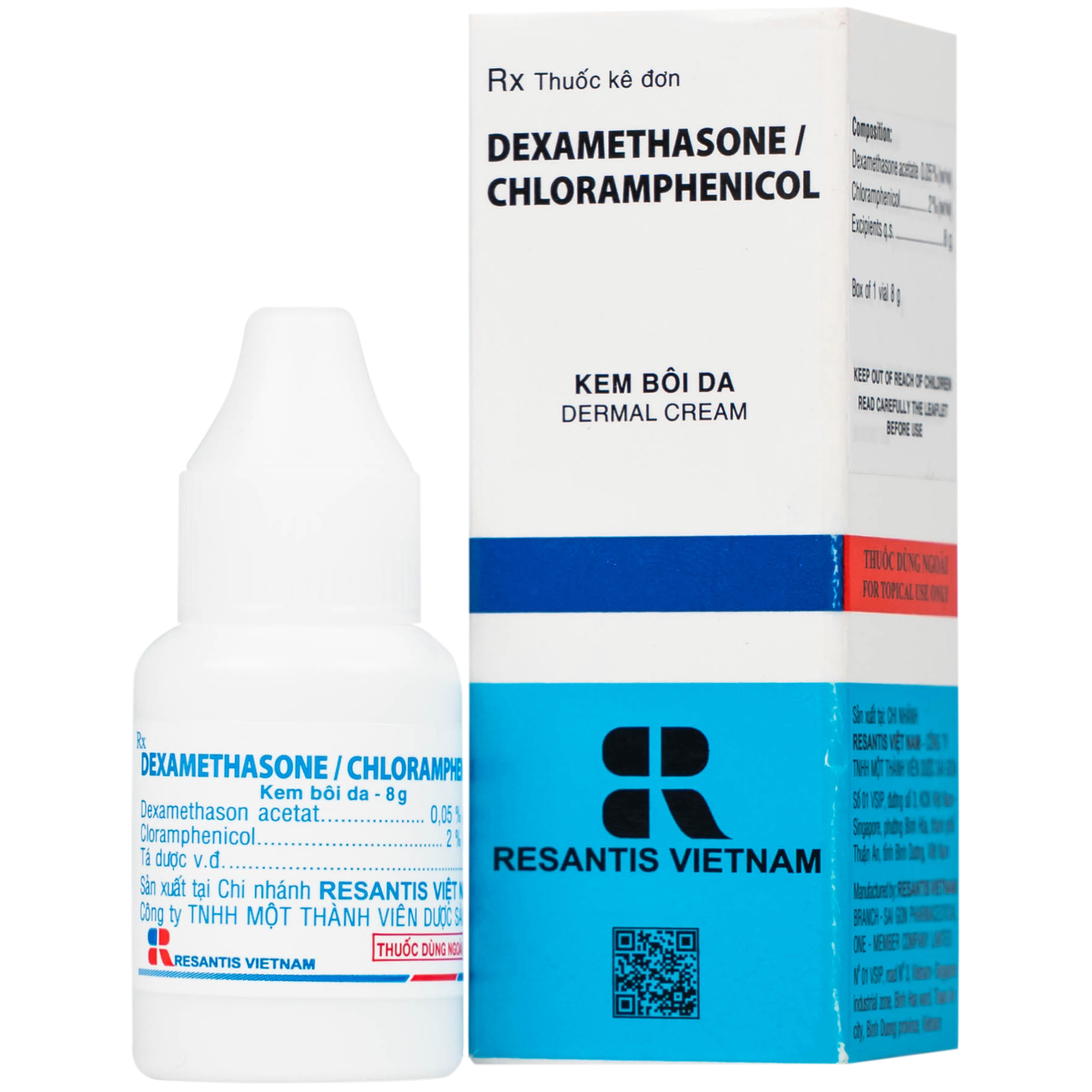 Kem bôi da Dexamethasone/Chloramphenicol điều trị chàm, vết côn trùng cắn, viêm da tiếp xúc (8g)