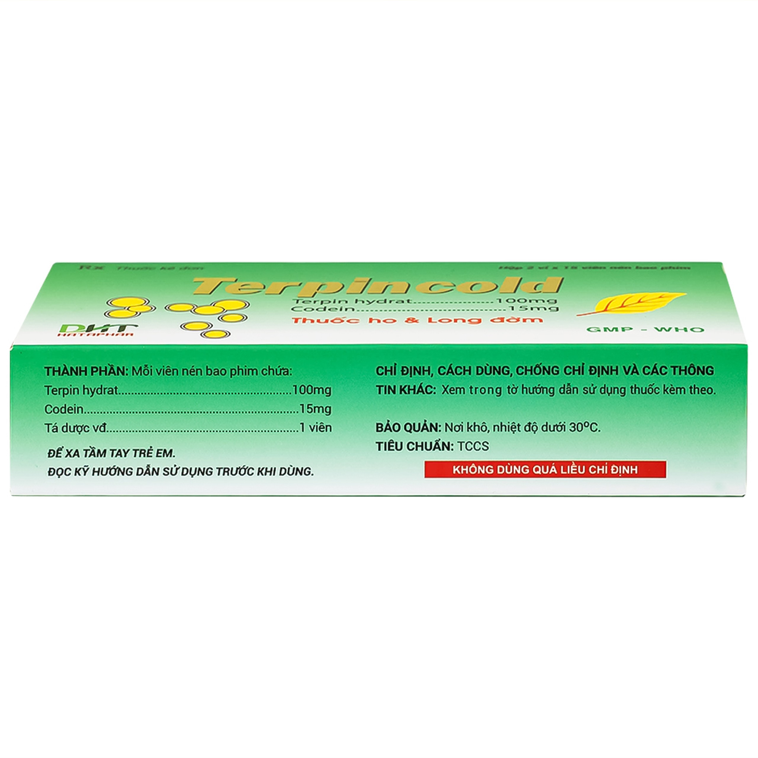 Thuốc Terpincold Hataphar giúp giảm triệu chứng ho, long đờm (2 vỉ x 15 viên)