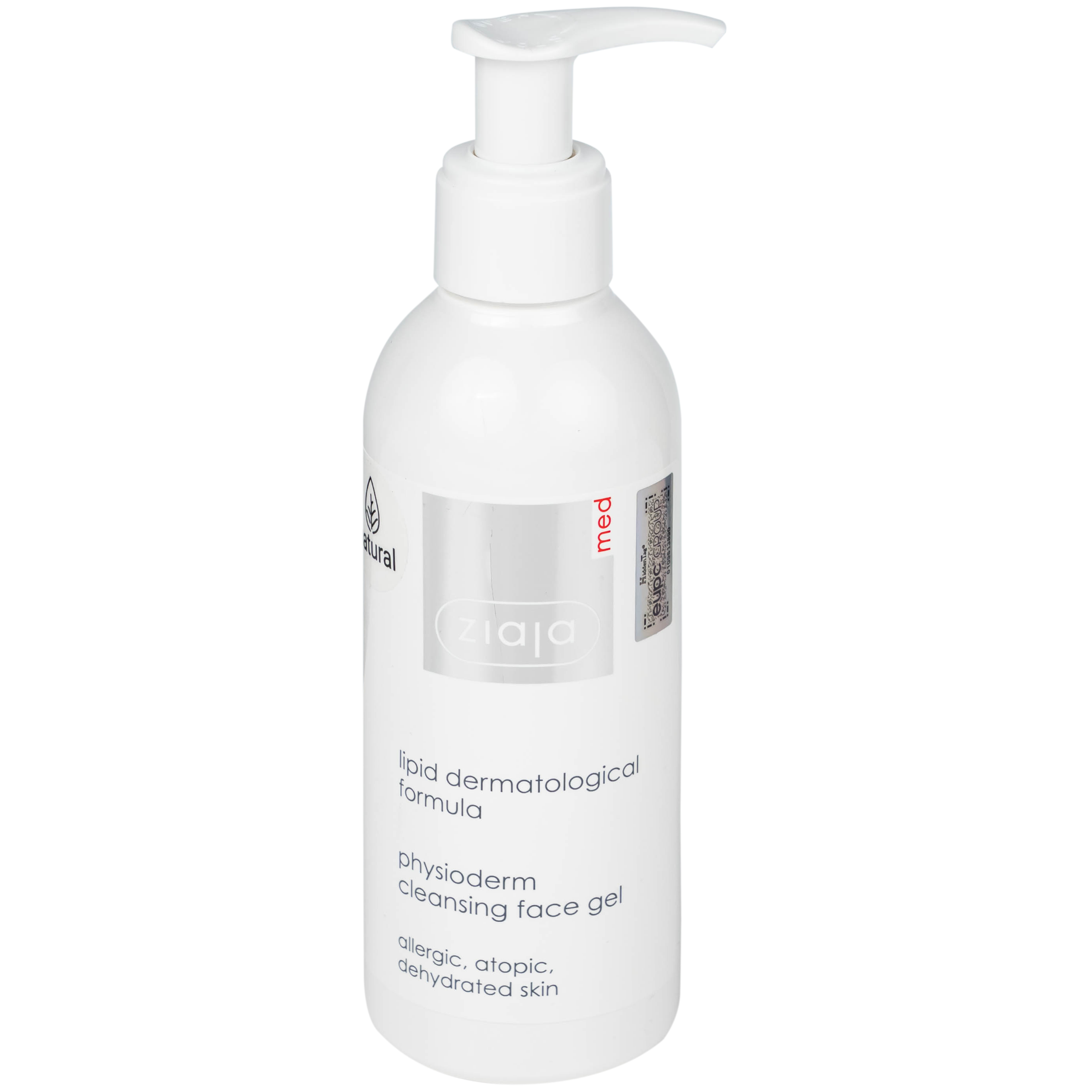 Gel rửa mặt cho da nhạy cảm Ziaja Med Lipid Dermatological Formula Physioderm Cleansing Face 200ml