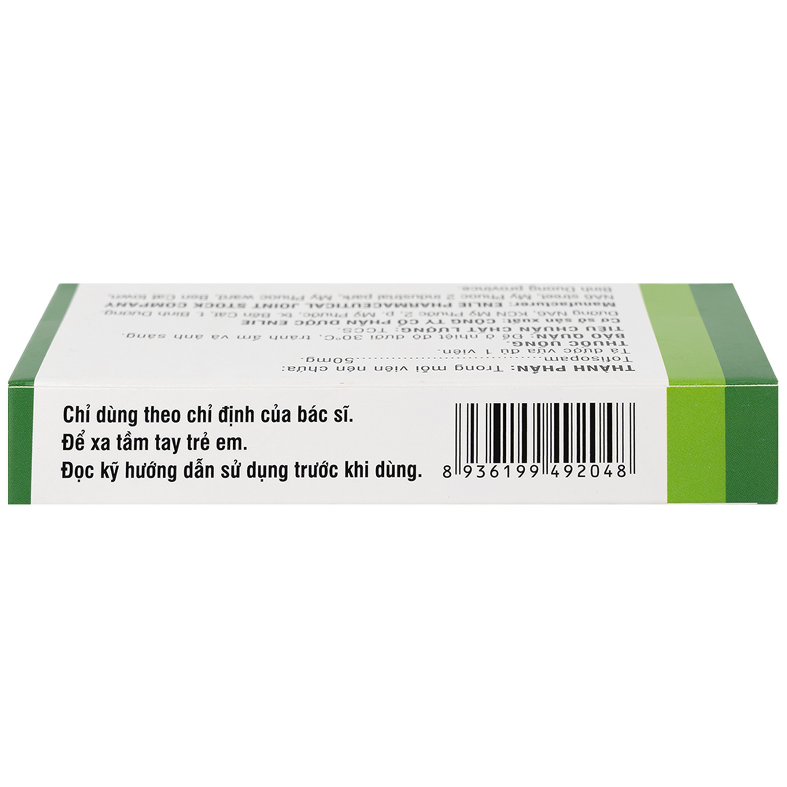 Thuốc Diropam 50mg Enlie điều trị triệu chứng đau thắt ngực giả, tiền mê sảng (2 vỉ x 10 viên)