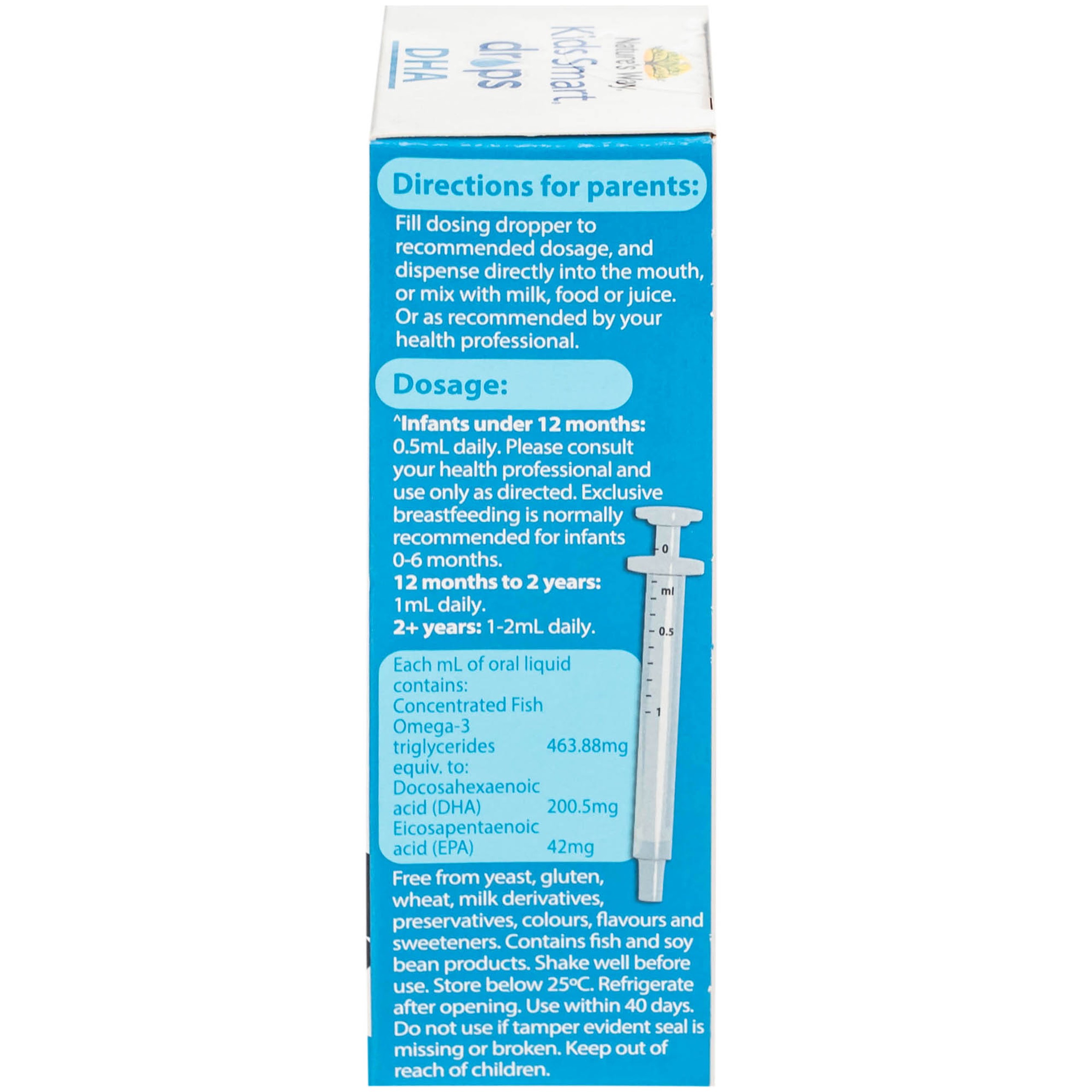 Siro Kids Smart Drops DHA 20ml Nature's Way thúc đẩy sự phát triển của não bộ và hệ thần kinh ở trẻ nhỏ