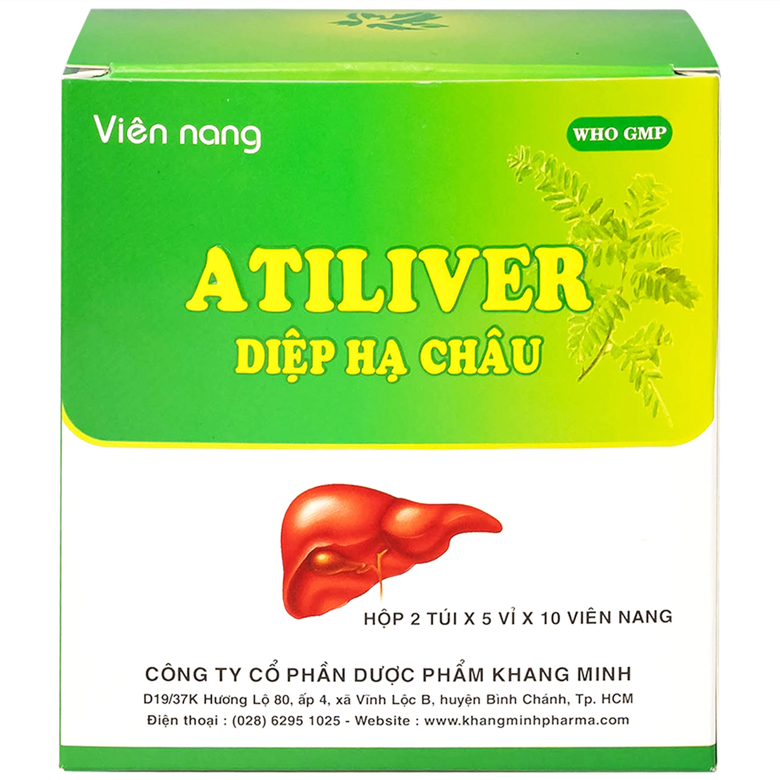 Thuốc Atiliver Diệp Hạ Châu Khang Minh hỗ trợ điều trị viêm gan, tăng men gan (10 vỉ x 10 viên)