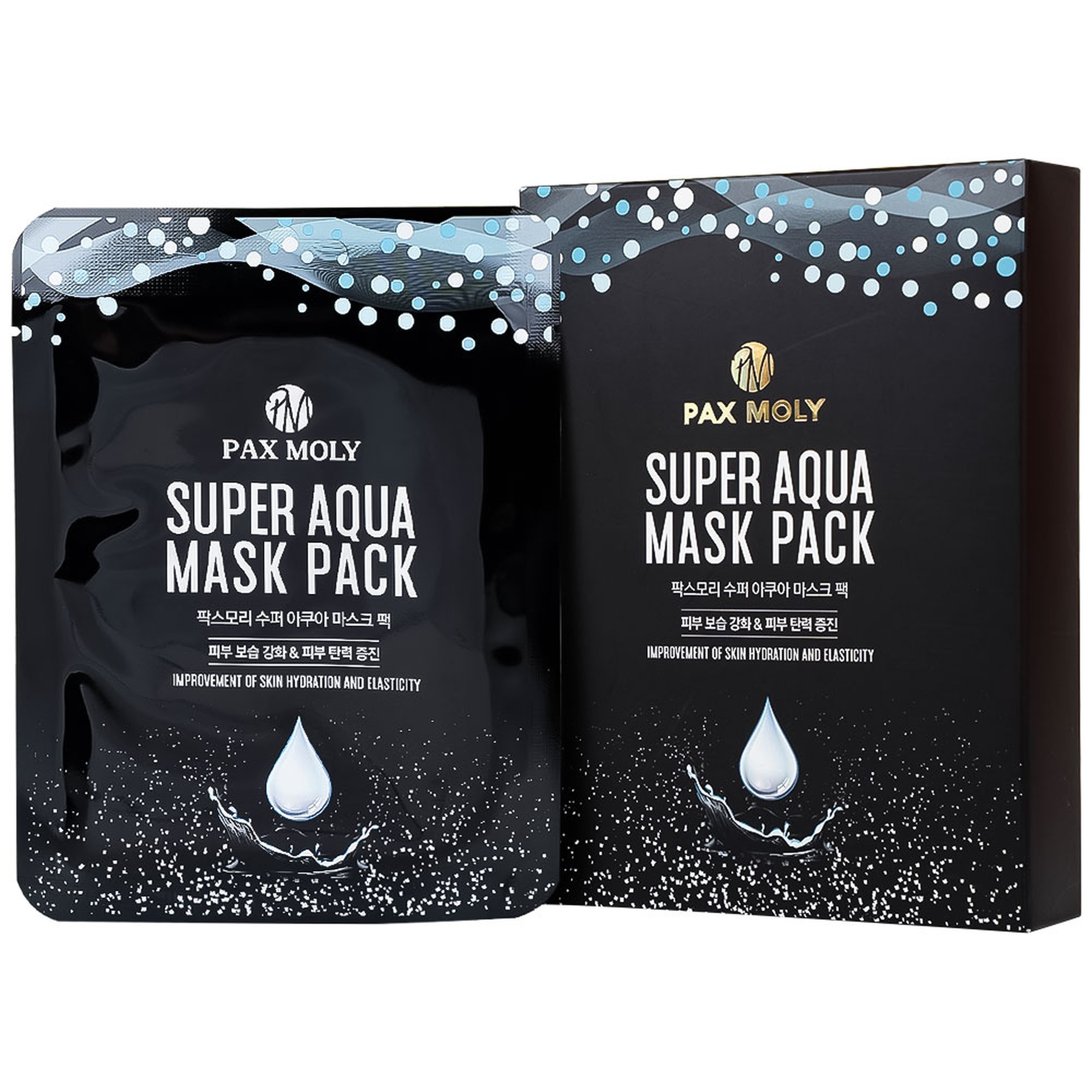 Mặt nạ miếng dưỡng ẩm Pax Moly Super Aqua Mask Pack làm mềm mịn, cải thiện độ đàn hồi da (10 miếng)