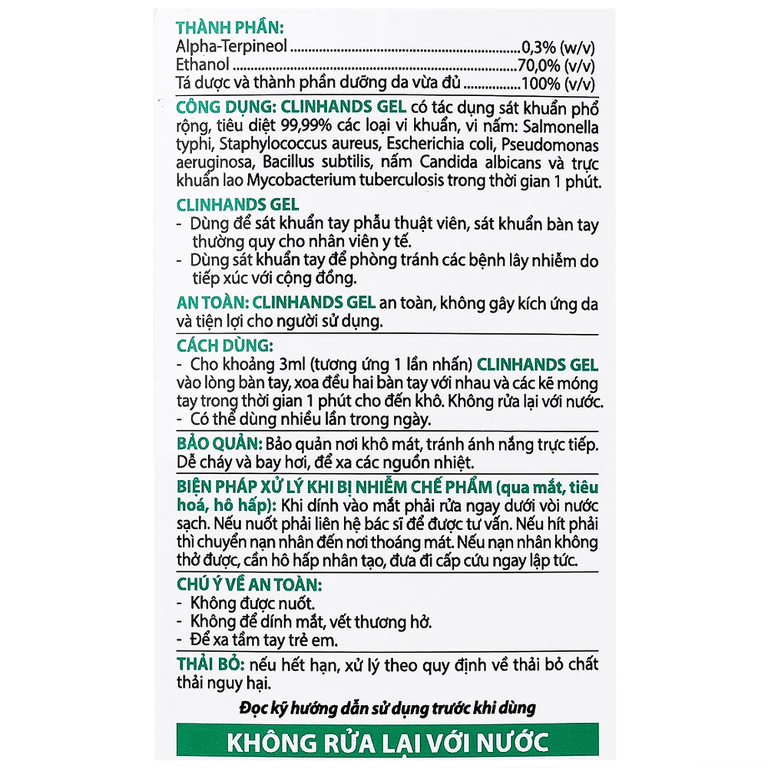 Xịt sát khuẩn tay Clinhands gel 500ml