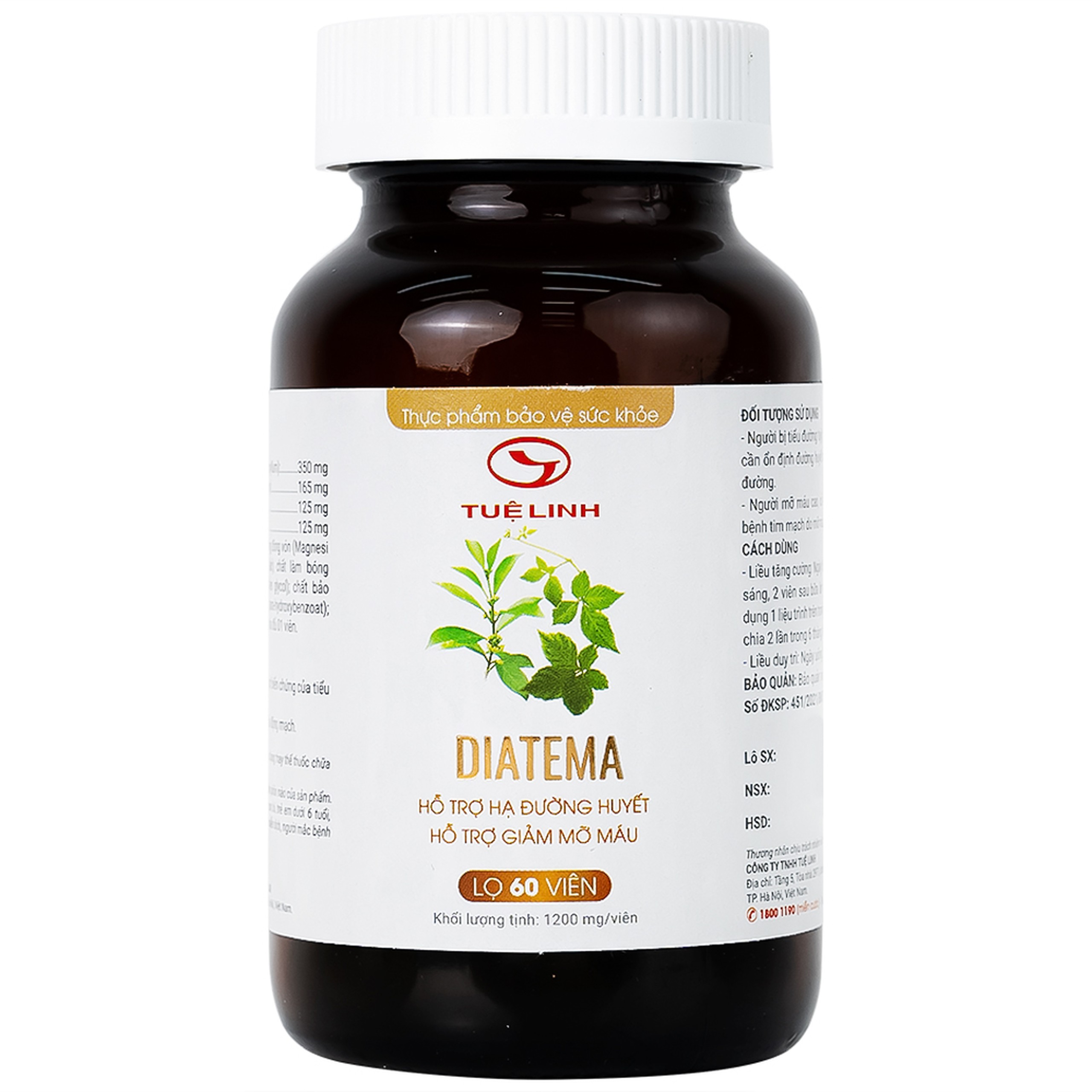 Viên hỗ trợ hạ đường huyết Diatema Tuệ Linh (60 viên)