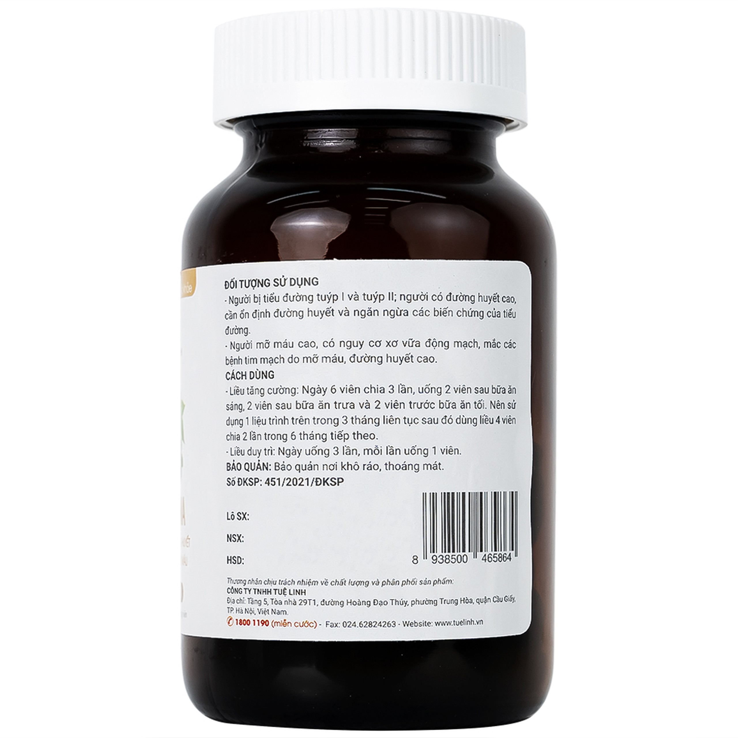 Viên hỗ trợ hạ đường huyết Diatema Tuệ Linh (60 viên)