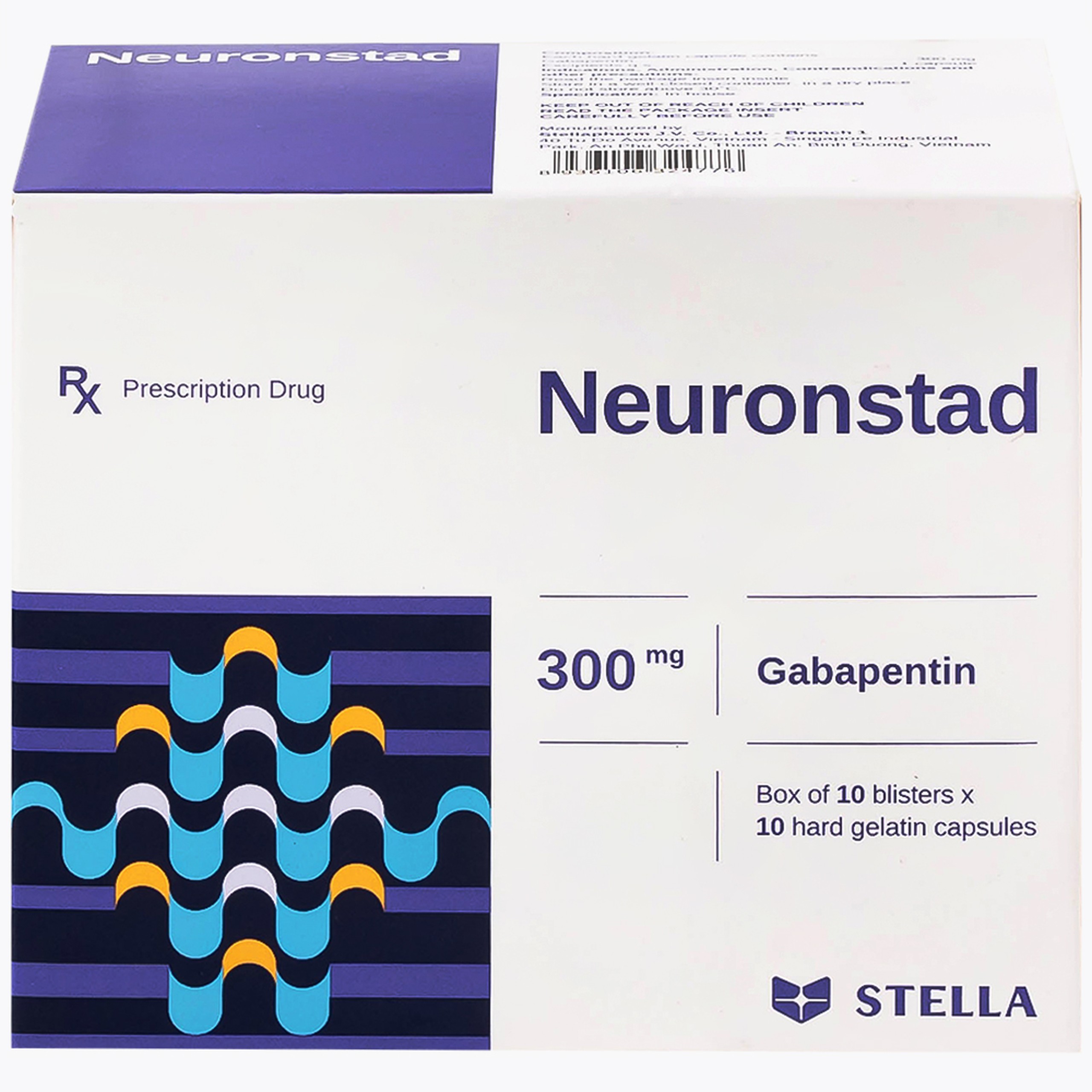 Thuốc Neuronstad 300mg Stella điều trị hỗ trợ động kinh cục bộ (10 vỉ x 10 viên)