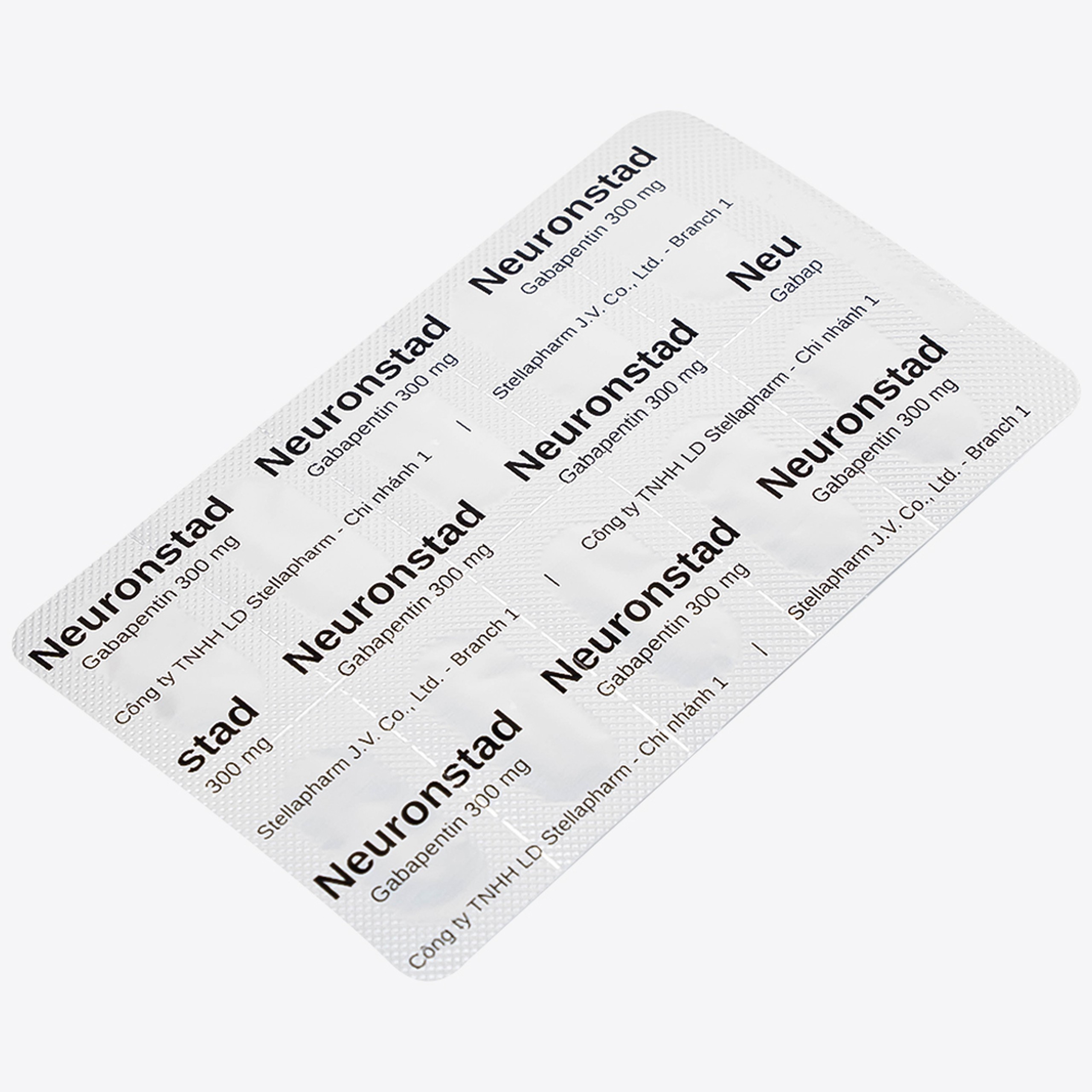 Thuốc Neuronstad 300mg Stella điều trị hỗ trợ động kinh cục bộ (10 vỉ x 10 viên)
