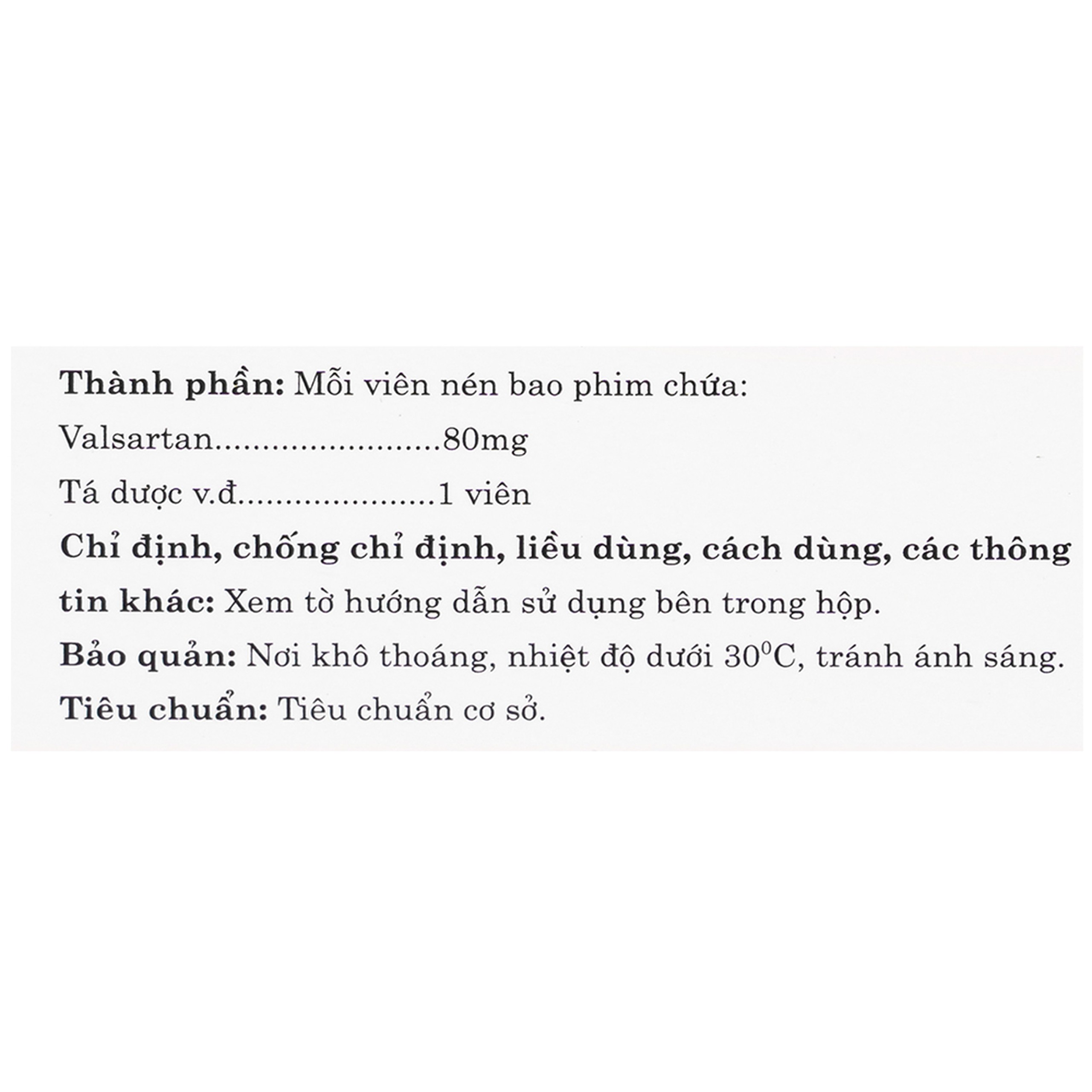Thuốc Valsartan-MV 80mg USP điều trị bệnh tăng huyết áp và suy tim (3 vỉ x 10 viên)