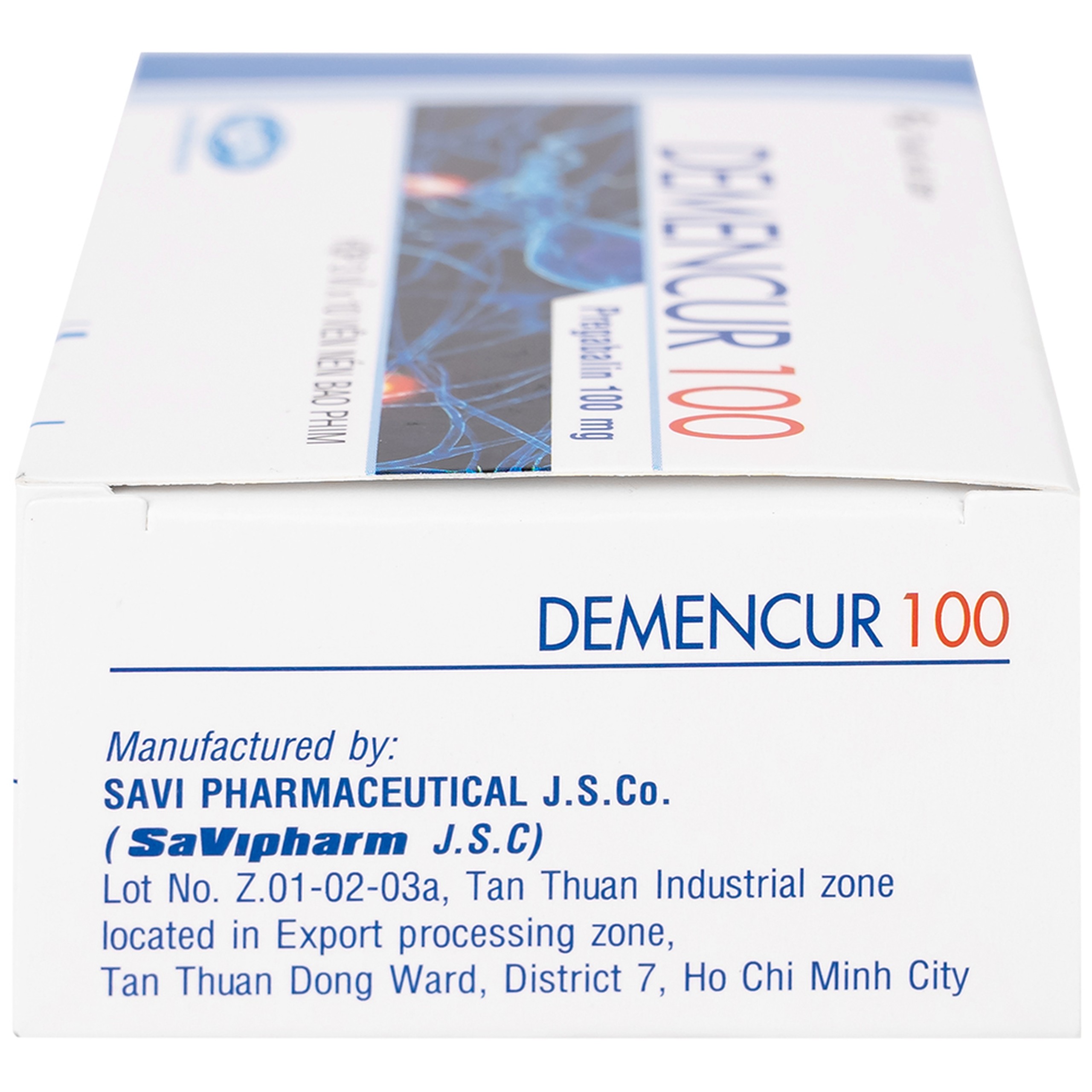 Thuốc Demencur 100 DaviPharm điều trị đau thần kinh trung ương và ngoại vi (3 vỉ x 10 viên)