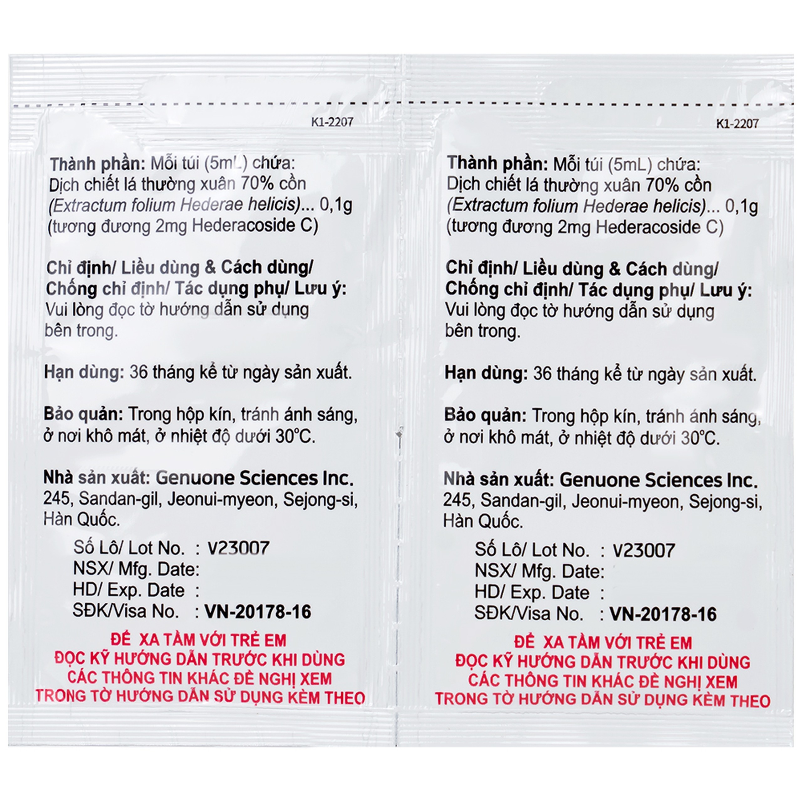 Thuốc Alfokid Syrup Kolmar điều trị giảm ho do viêm phế quản mạn tính, viêm đường hô hấp (20 túi)