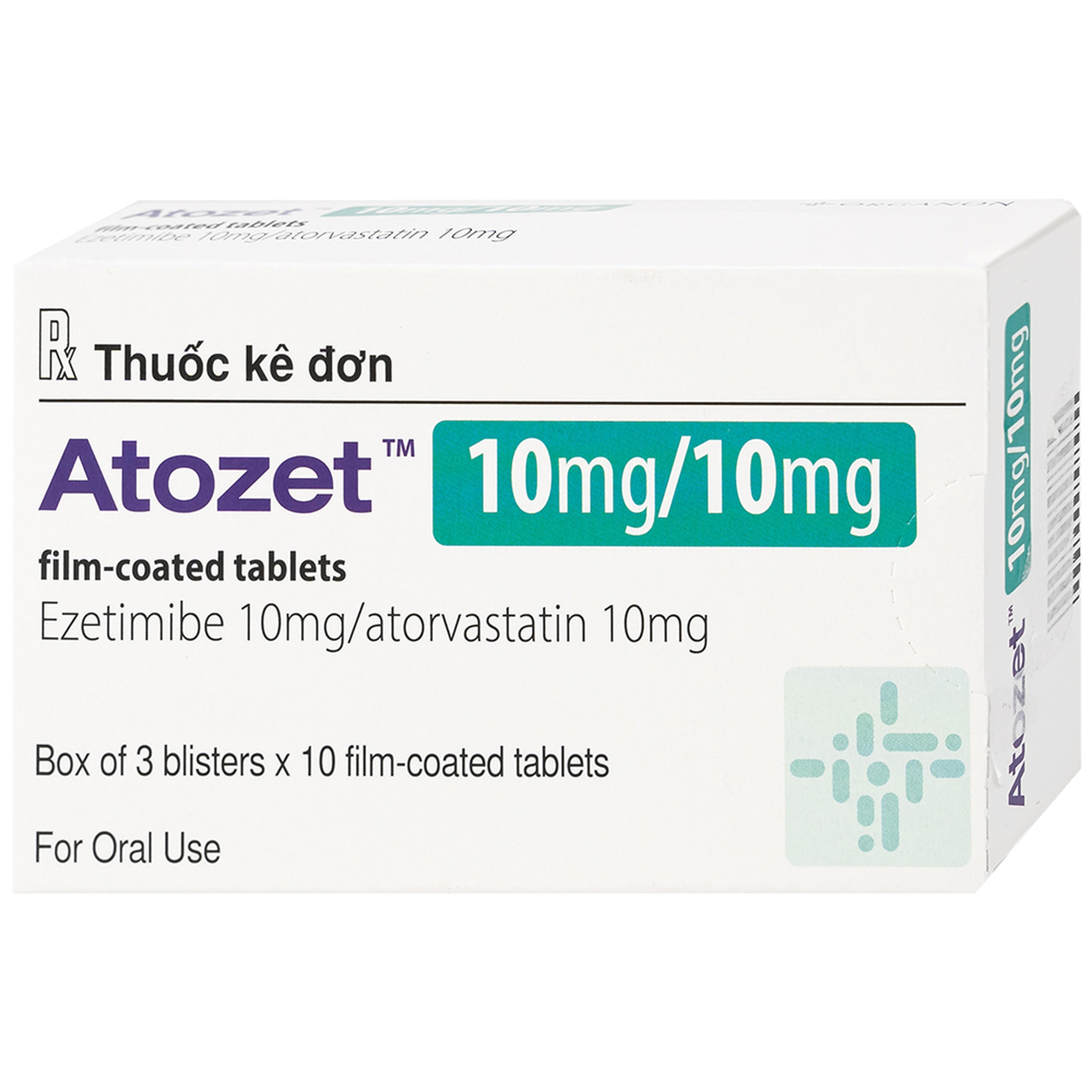 Thuốc Atozet 10mg/10mg MSD điều trị rối loạn mỡ máu, phòng ngừa các bệnh tim mạch (3 vỉ x 10 viên)