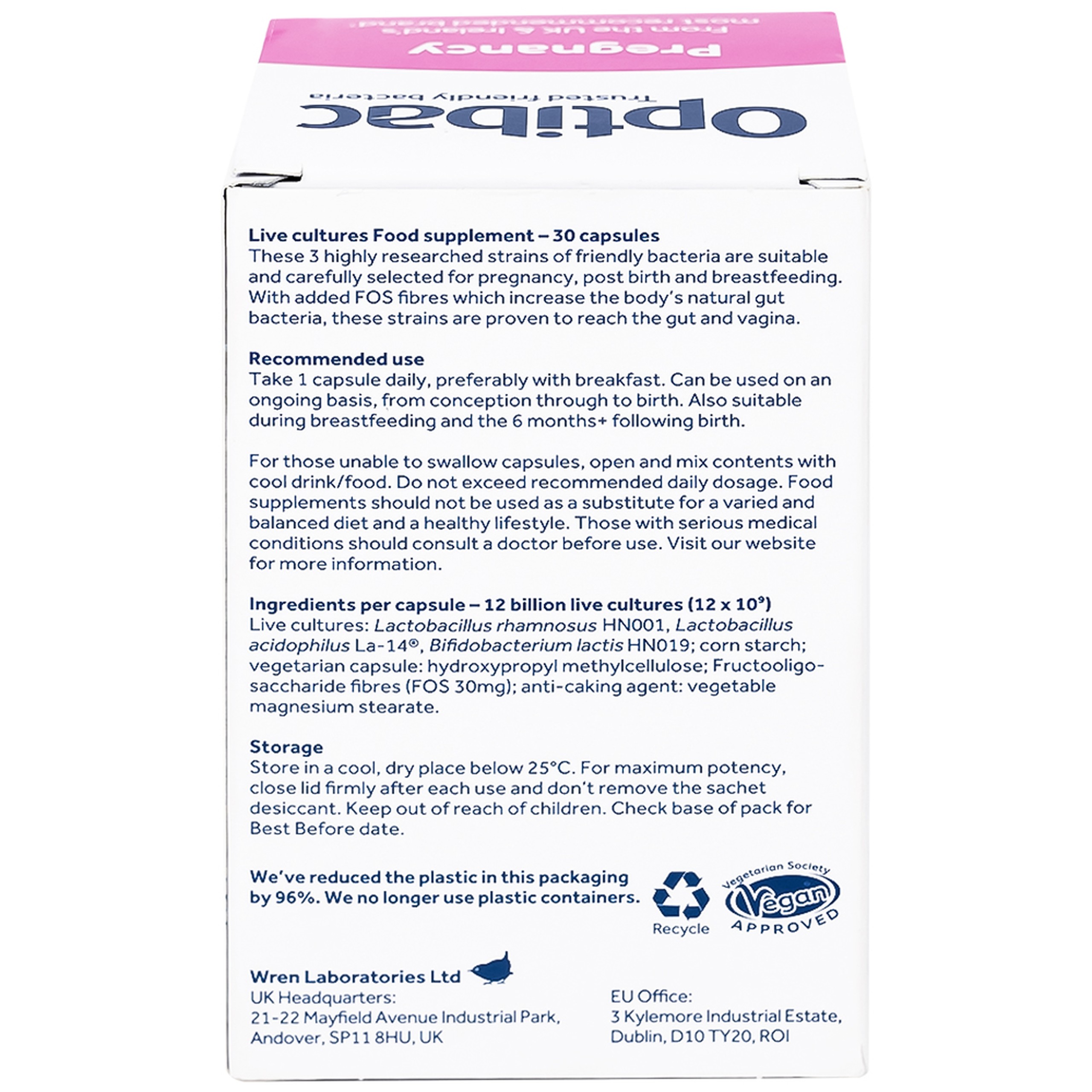 Viên uống Optibac Pregnancy bổ sung lợi khuẩn cho đường ruột, hỗ trợ tiêu hóa (30 viên)