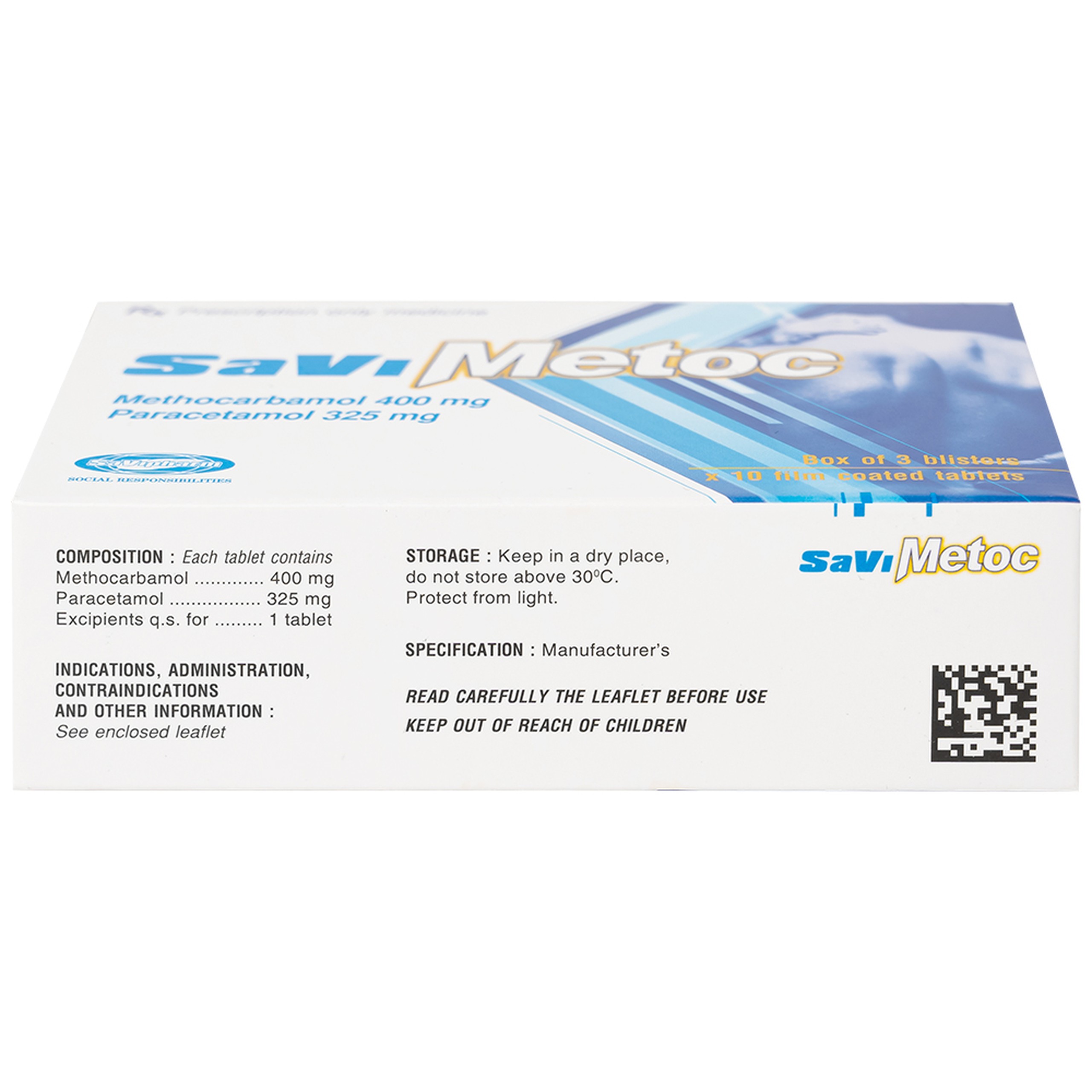 Thuốc SaViMetoc giảm đau do co thắt cơ (3 vỉ x 10 viên)