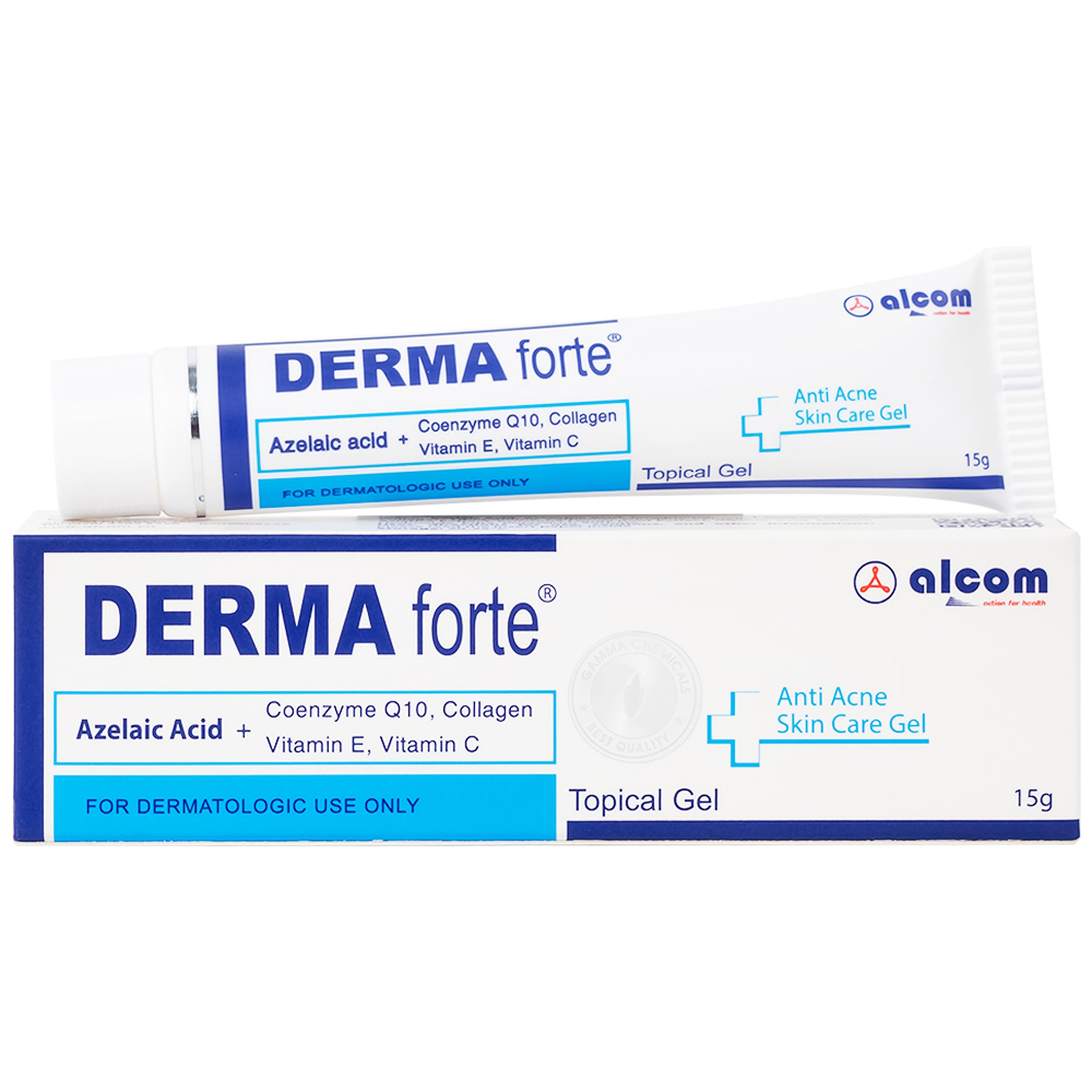 Gel bôi Derma Forte Gamma hỗ trợ cải thiện mụn và vết thâm (15g)