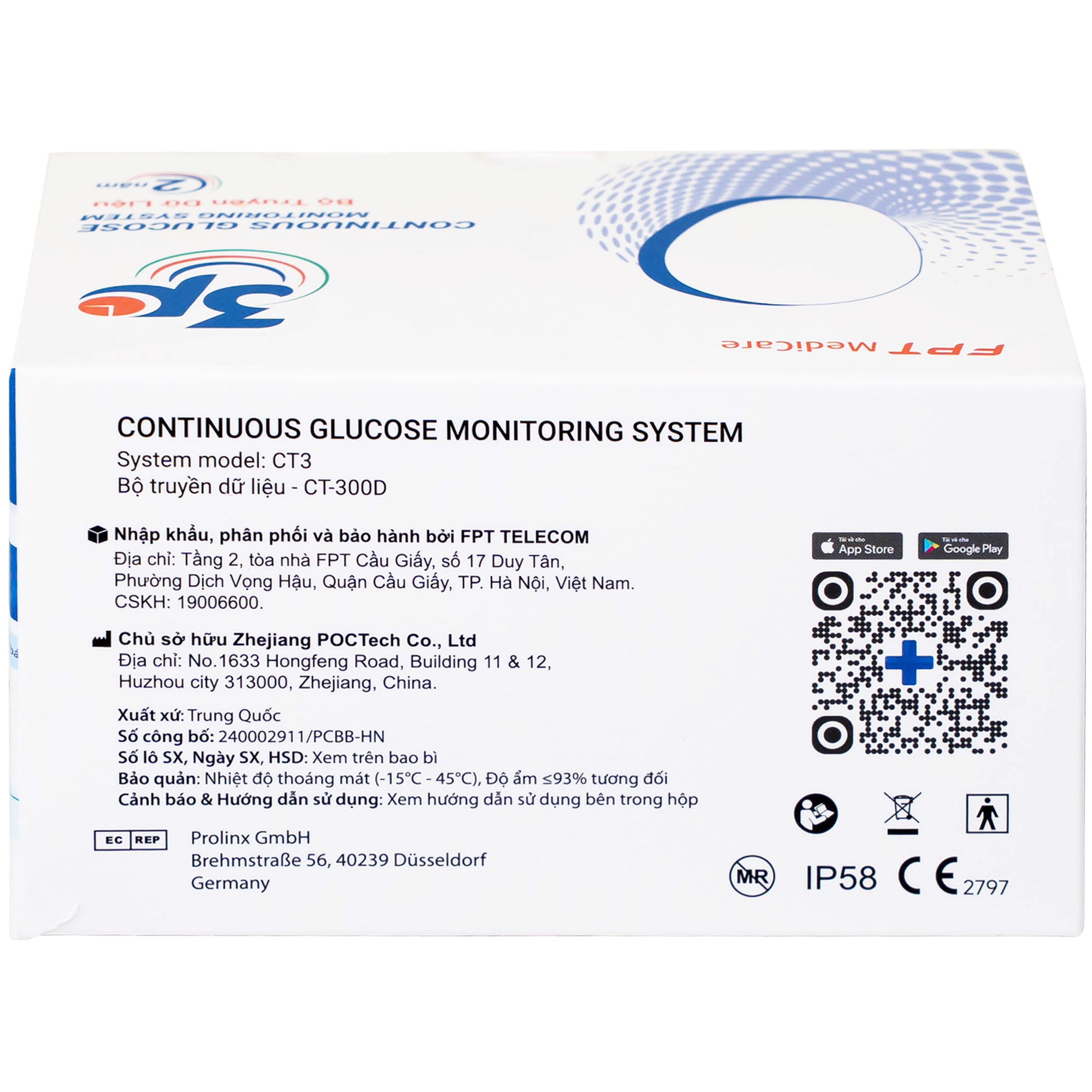 Bộ truyền dữ liệu máy đo đường huyết liên tục 3P dùng cho người bị tiểu đường