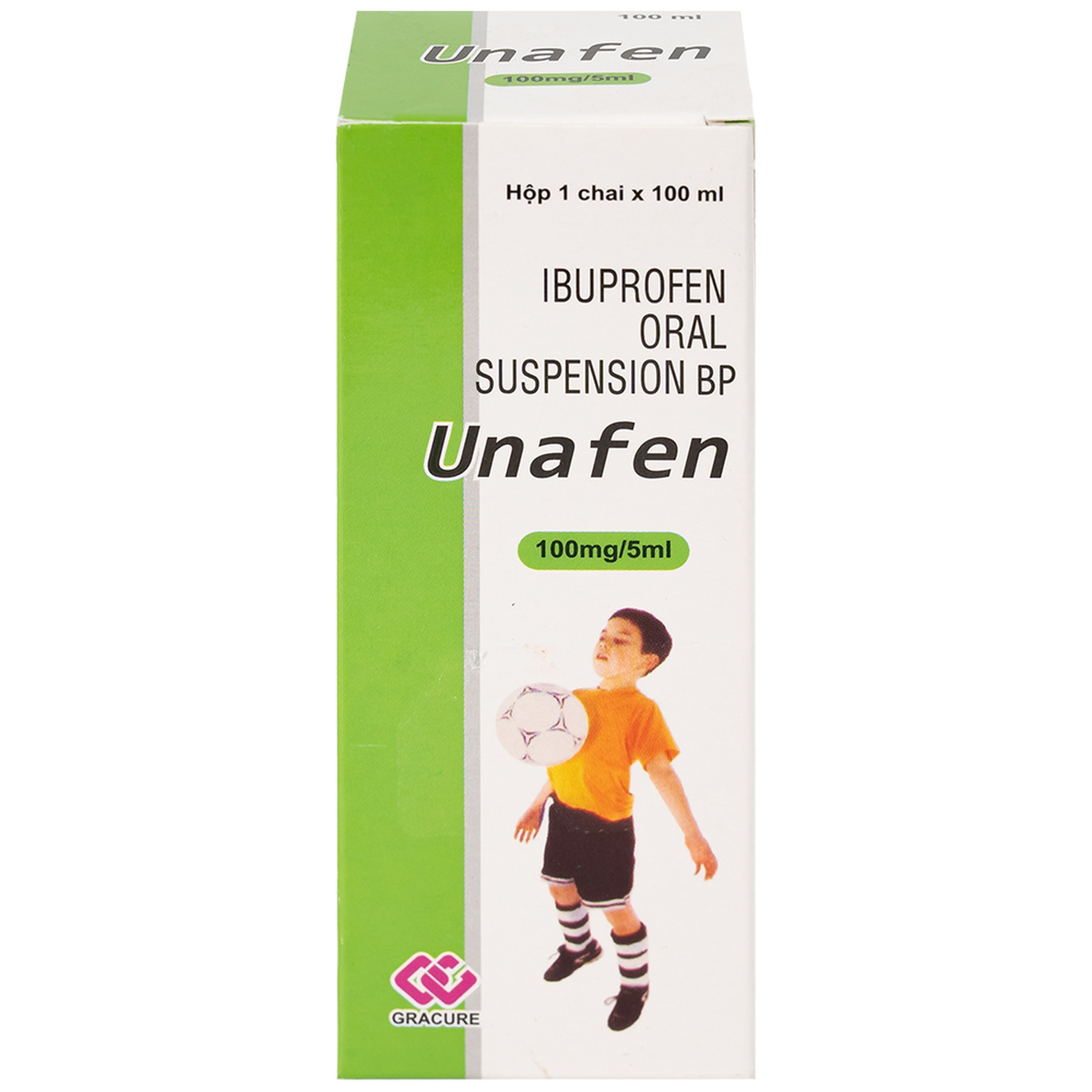 Dung dịch uống Unafen 100mg/5ml Gracure giảm đau, kháng viêm, hạ sốt (100ml)