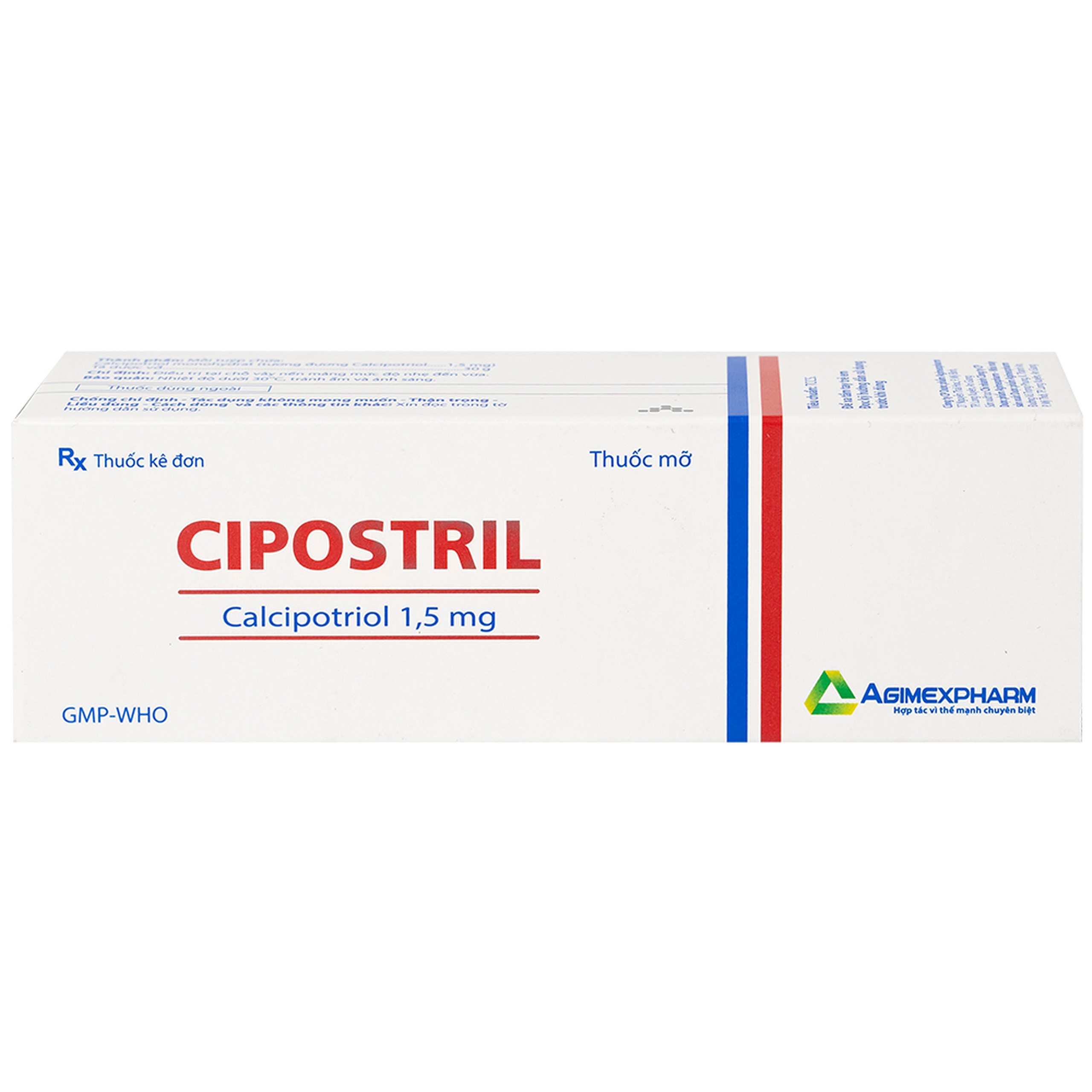 Thuốc mỡ Cipostril 1.5mg Agimexpharm điều trị tại chỗ vảy nến mảng mức độ nhẹ đến vừa (30g)