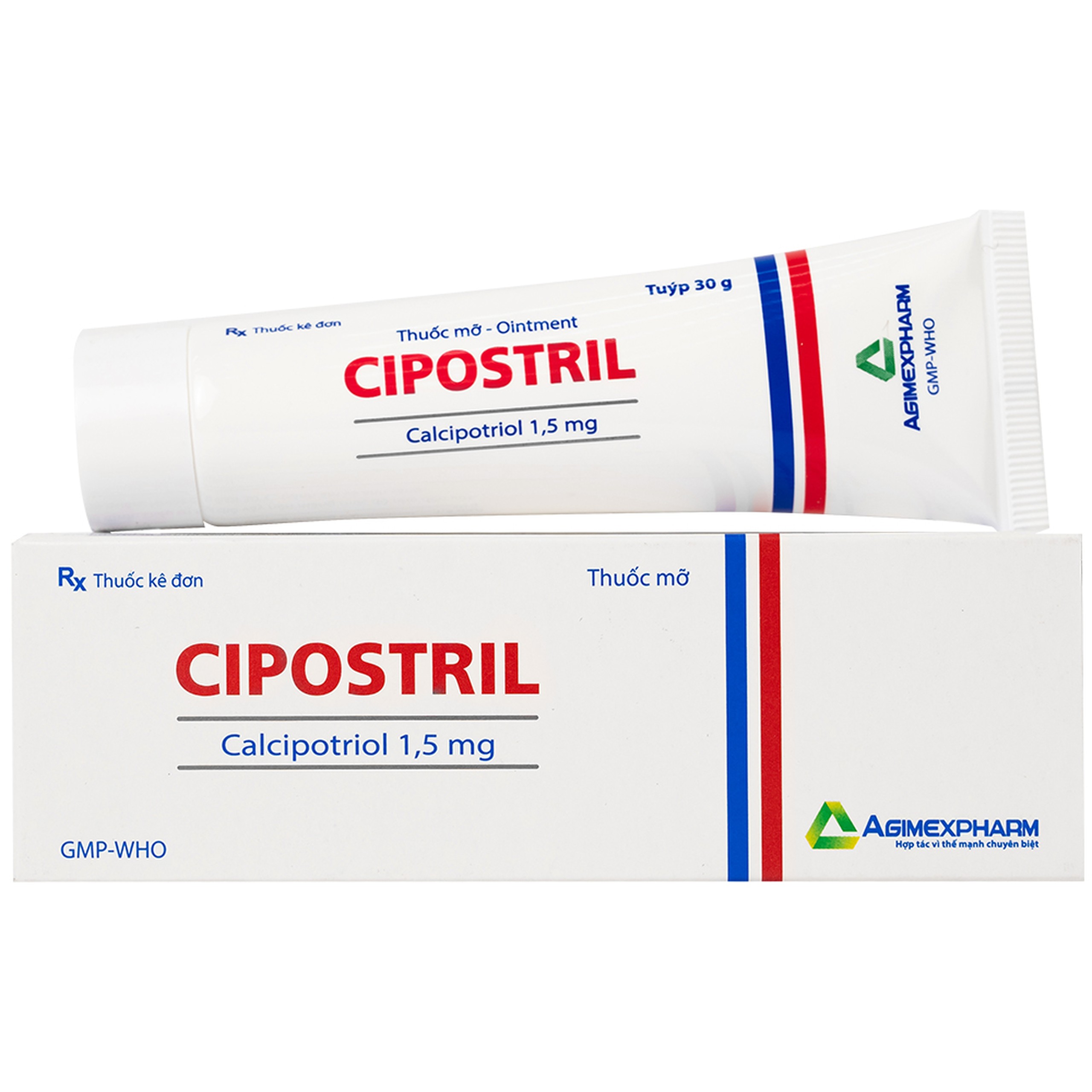 Thuốc mỡ Cipostril 1.5mg Agimexpharm điều trị tại chỗ vảy nến mảng mức độ nhẹ đến vừa (30g)