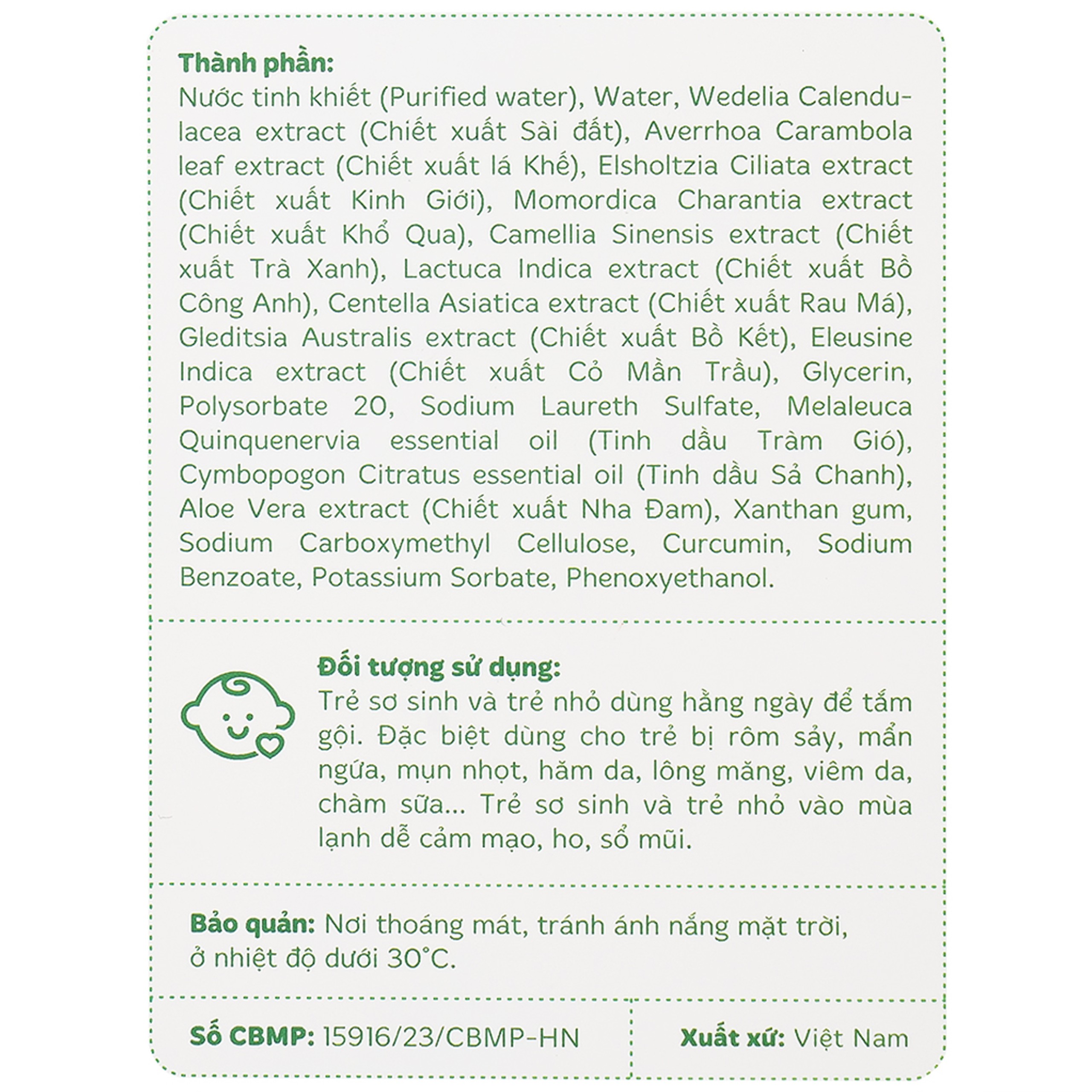 Nước tắm gội thảo dược cho bé Kutieskin làm sạch, dưỡng mềm da và tóc (200ml)