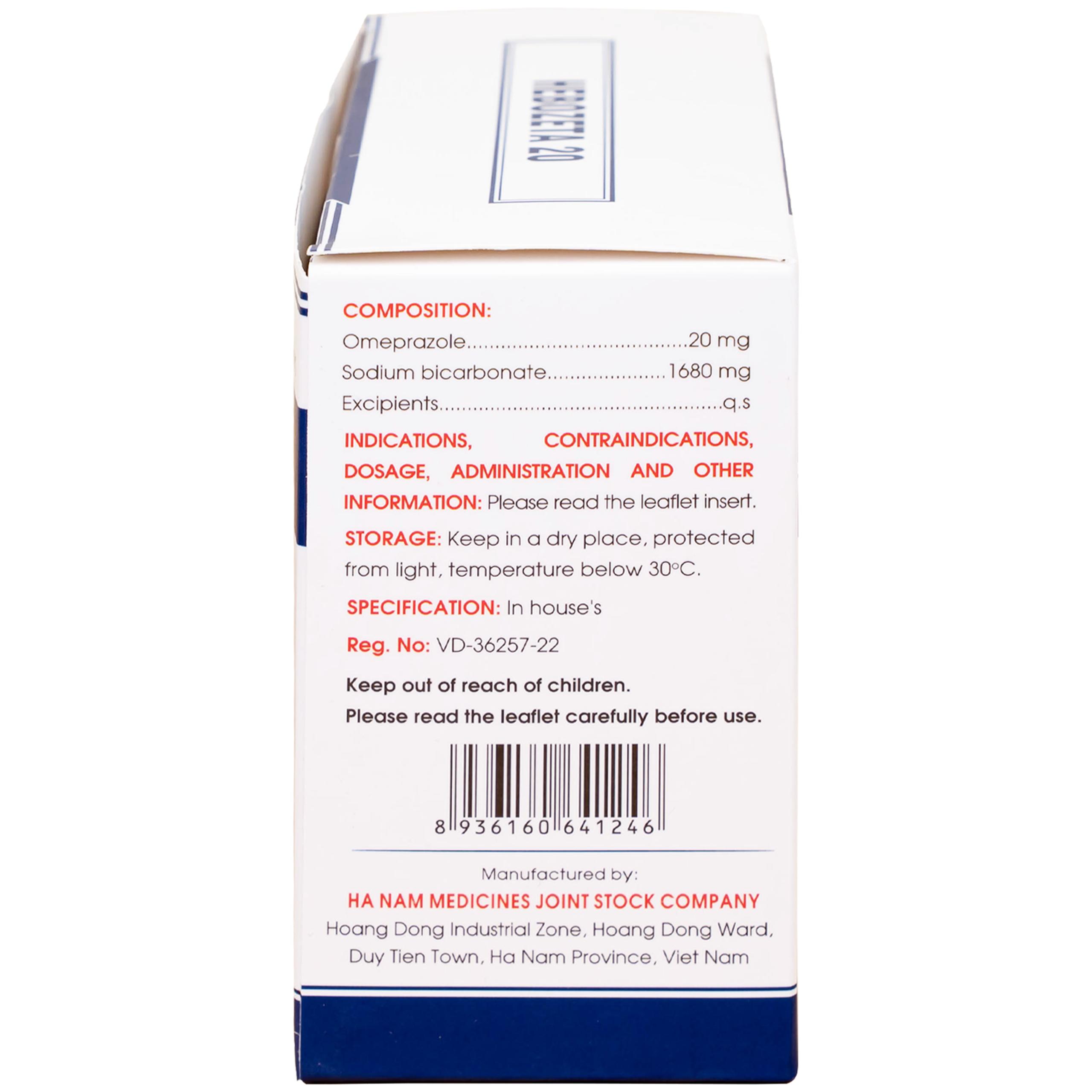 Thuốc Hebozeta 20 Hamedi điều trị ngắn hạn loét tá tràng tiến triển (30 gói)