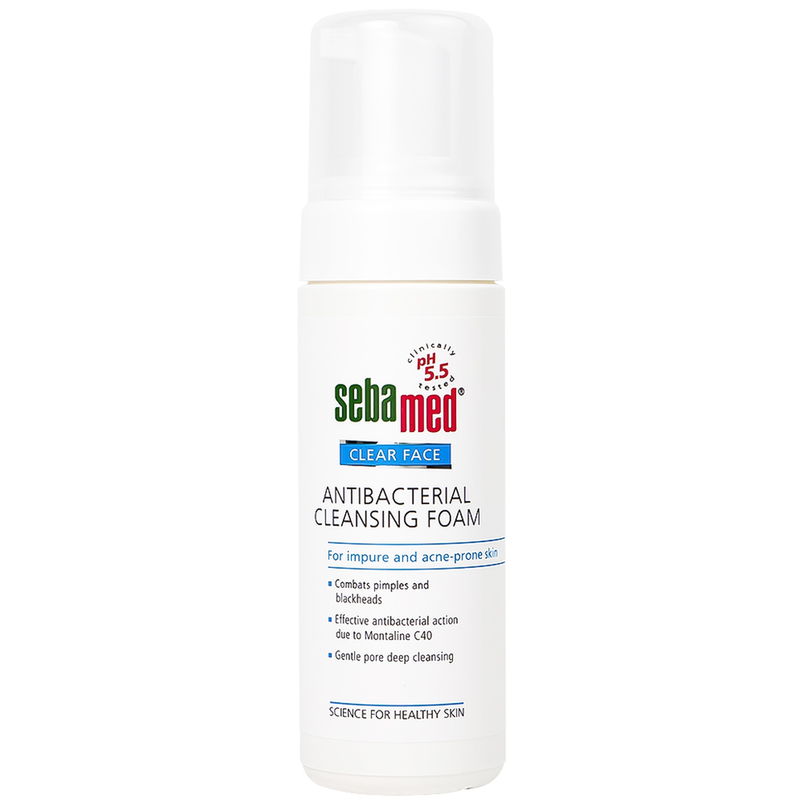 Sữa rửa mặt Clear Face Antibacterial Cleansing Foam Sebamed giúp làm sạch bụi bẩn, bã nhờn và tế bào da chết (150ml)