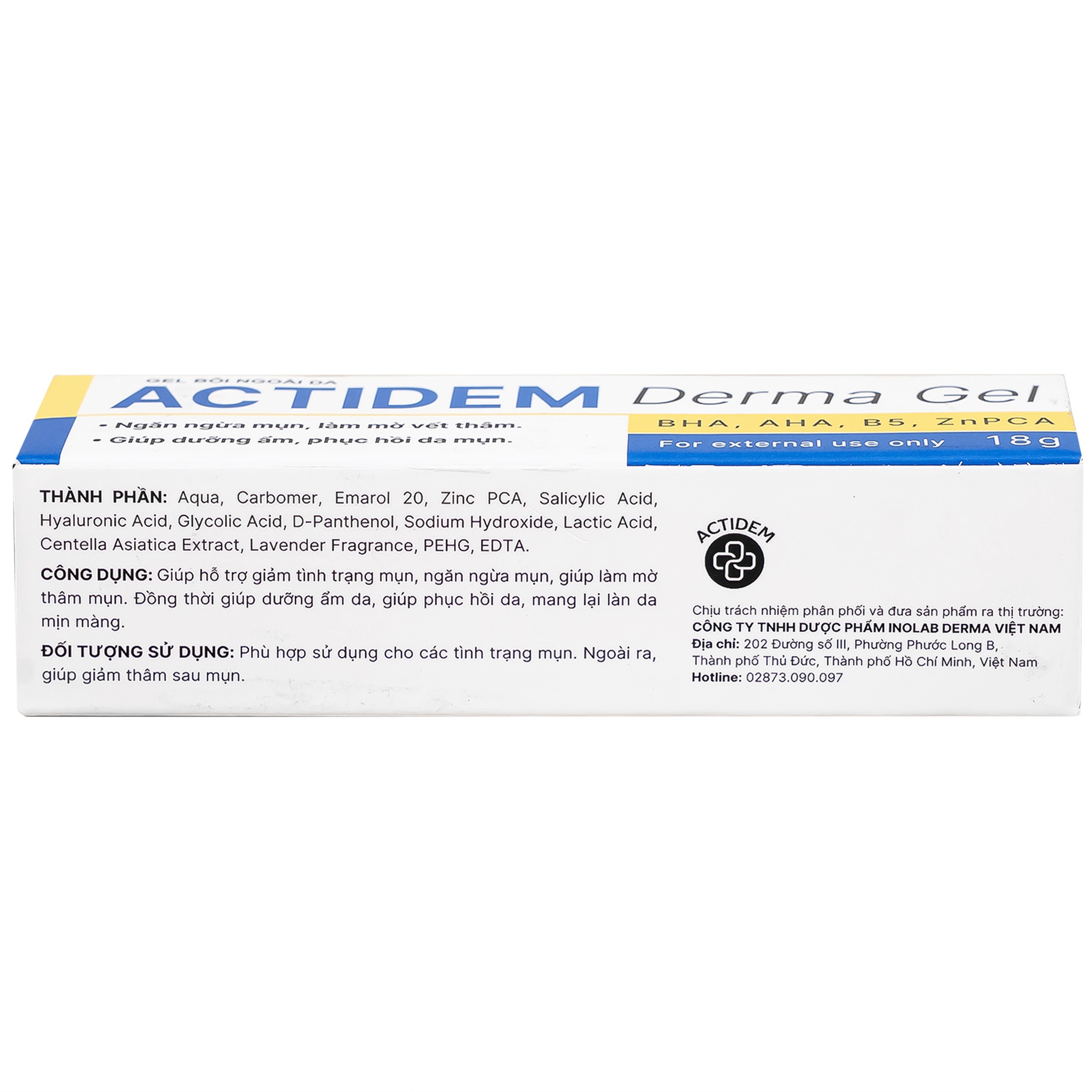 Kem bôi ngừa mụn, mờ thâm Actidem Derma 18g