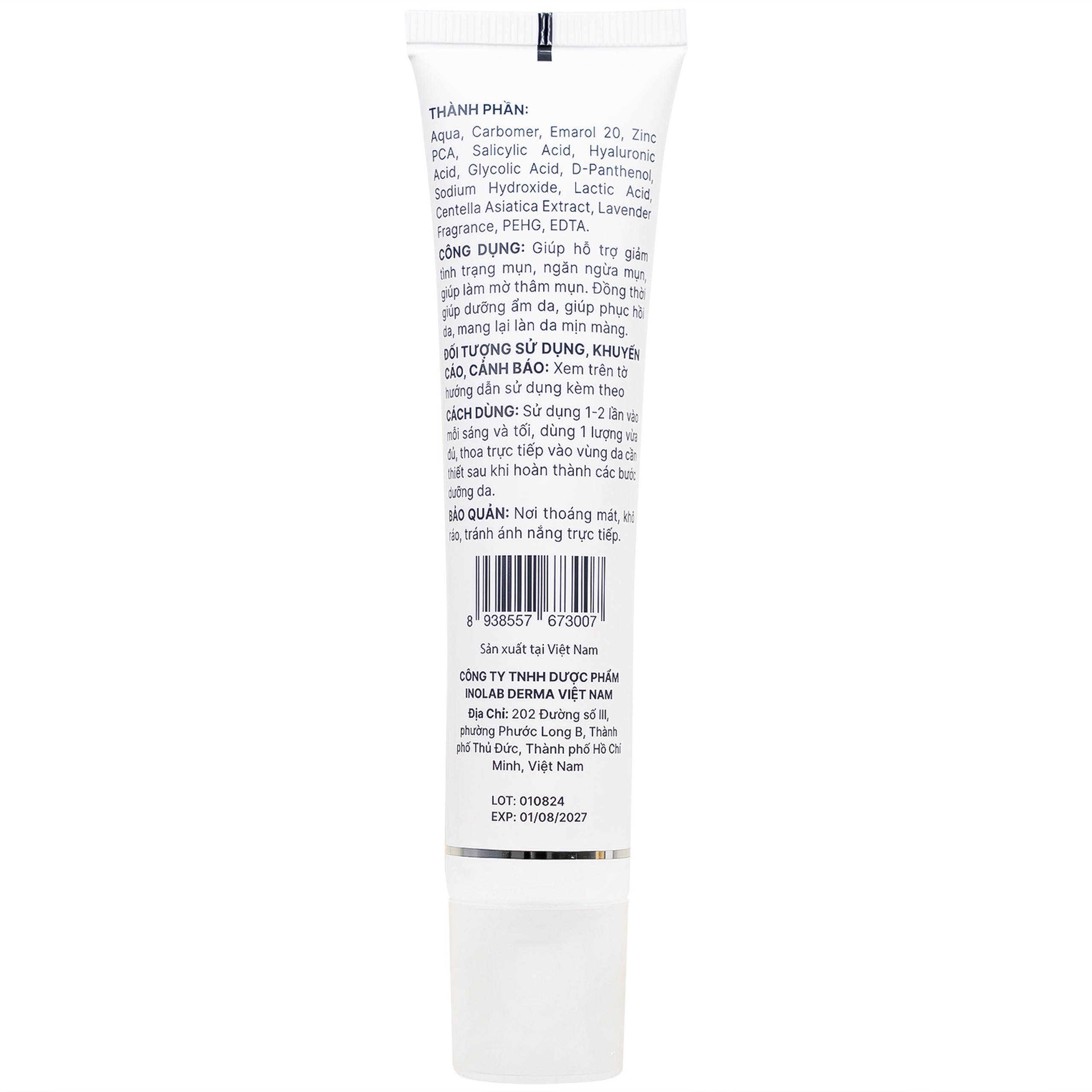 Gel Actidem Derma giúp ngăn ngừa mụn, làm mờ vết thâm (40g)