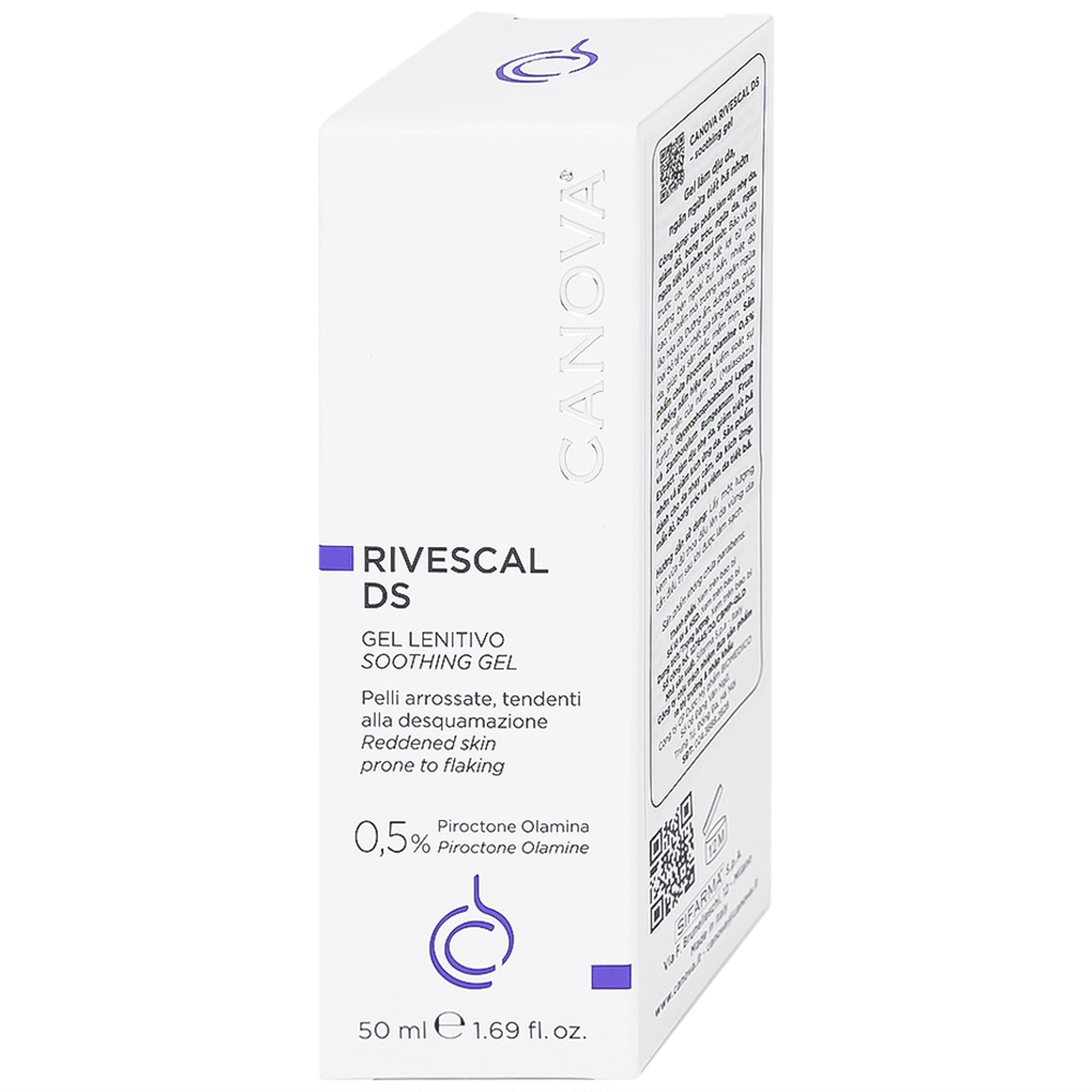 Gel bôi dịu da, ngăn ngừa tiết nhờn Canova Rivescal Ds Soothing Gel Siflarma 50ml